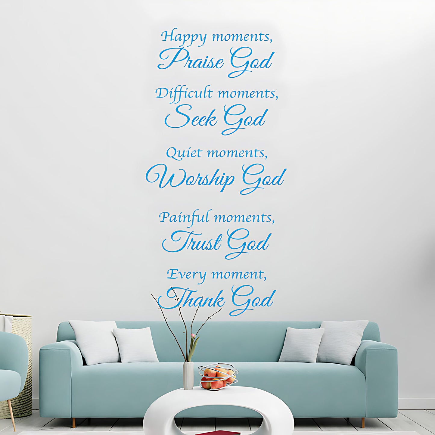 Bible Quote Vinyl Wall Art - Happy Moments with God Decals