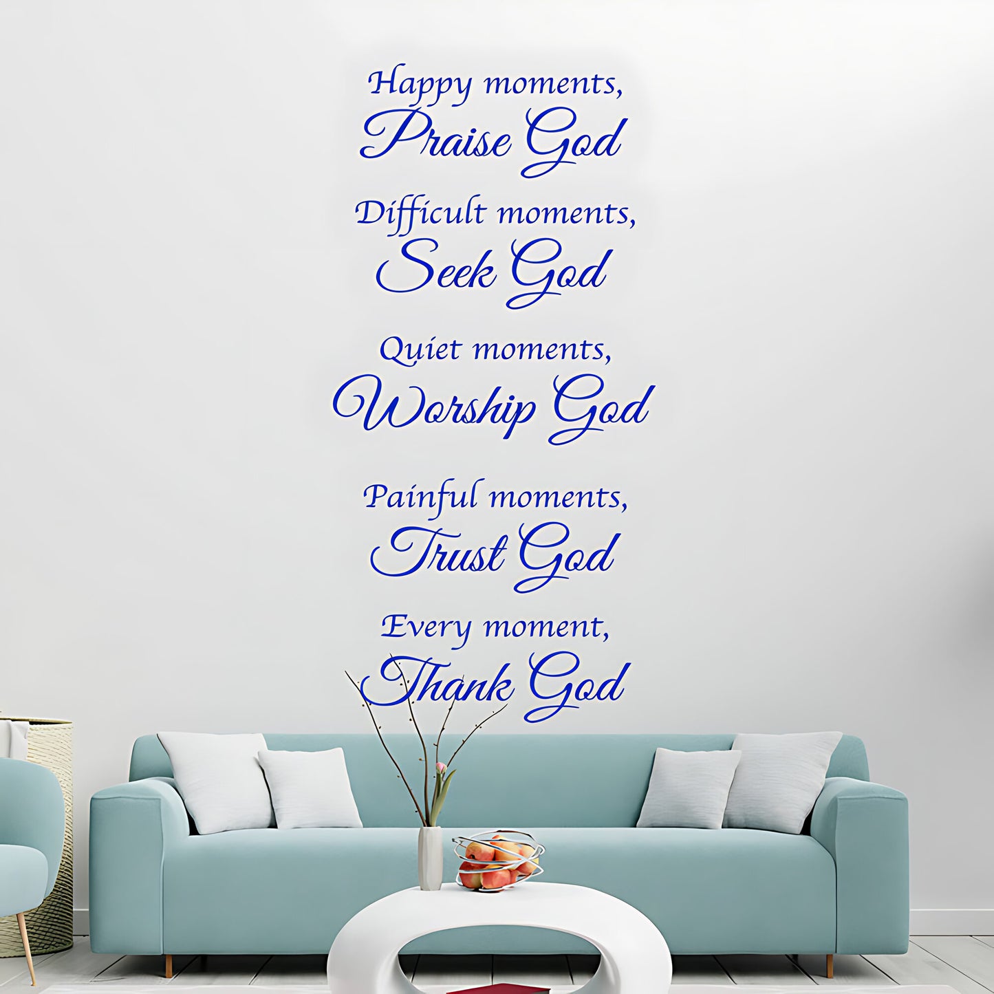 Bible Quote Vinyl Wall Art - Happy Moments with God Decals