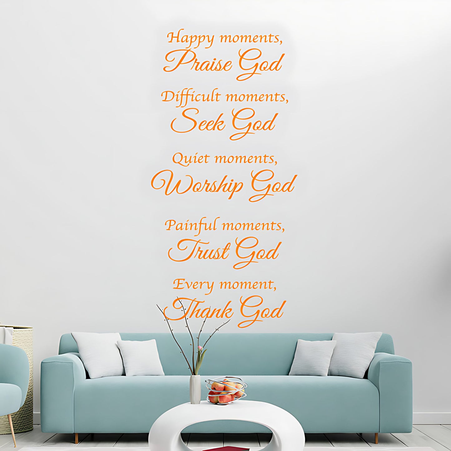 Bible Quote Vinyl Wall Art - Happy Moments with God Decals