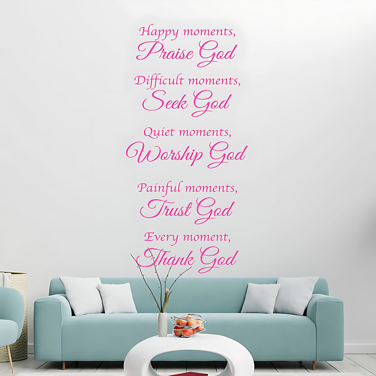 Bible Quote Vinyl Wall Art - Happy Moments with God Decals