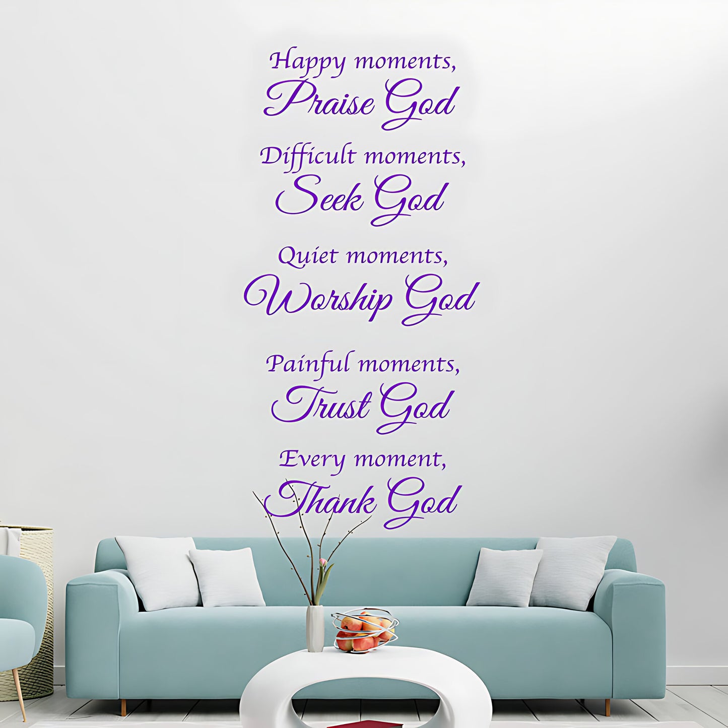 Bible Quote Vinyl Wall Art - Happy Moments with God Decals