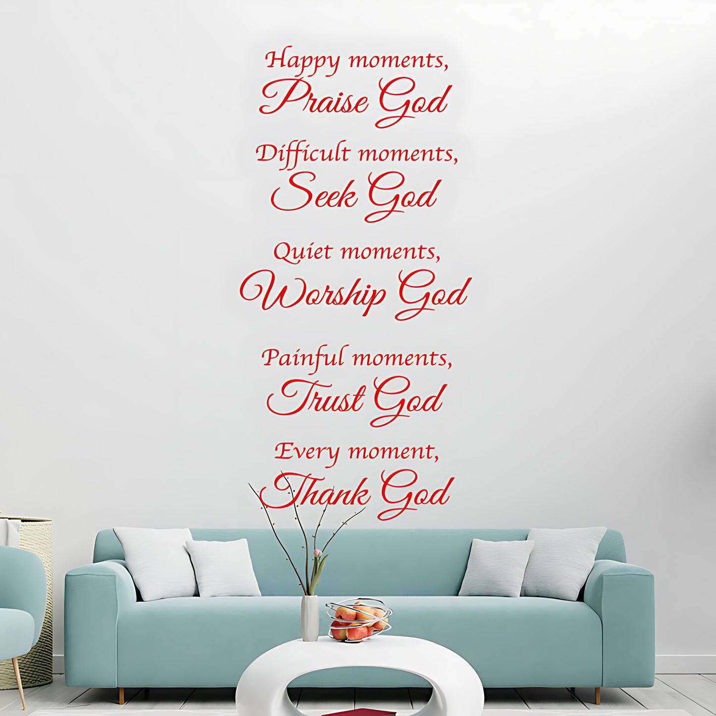 Bible Quote Vinyl Wall Art - Happy Moments with God Decals