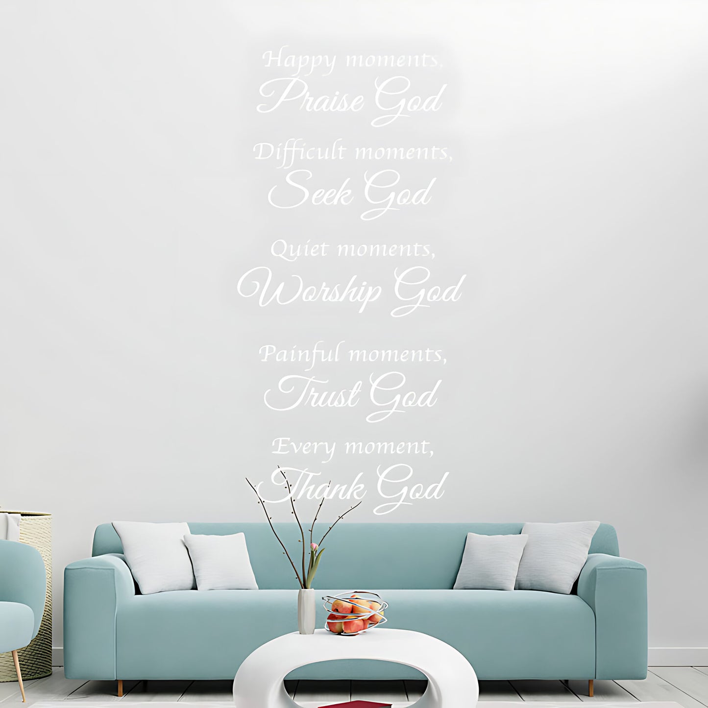 Bible Quote Vinyl Wall Art - Happy Moments with God Decals