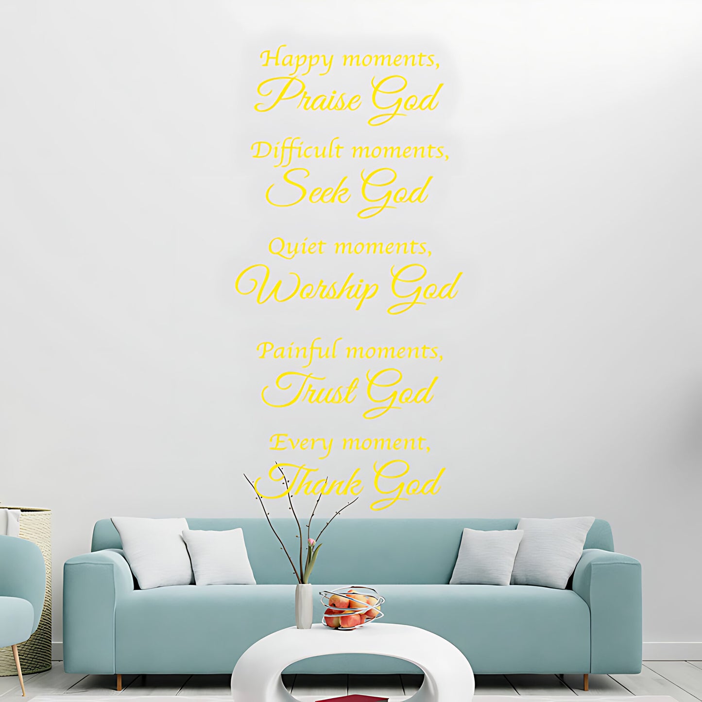 Bible Quote Vinyl Wall Art - Happy Moments with God Decals