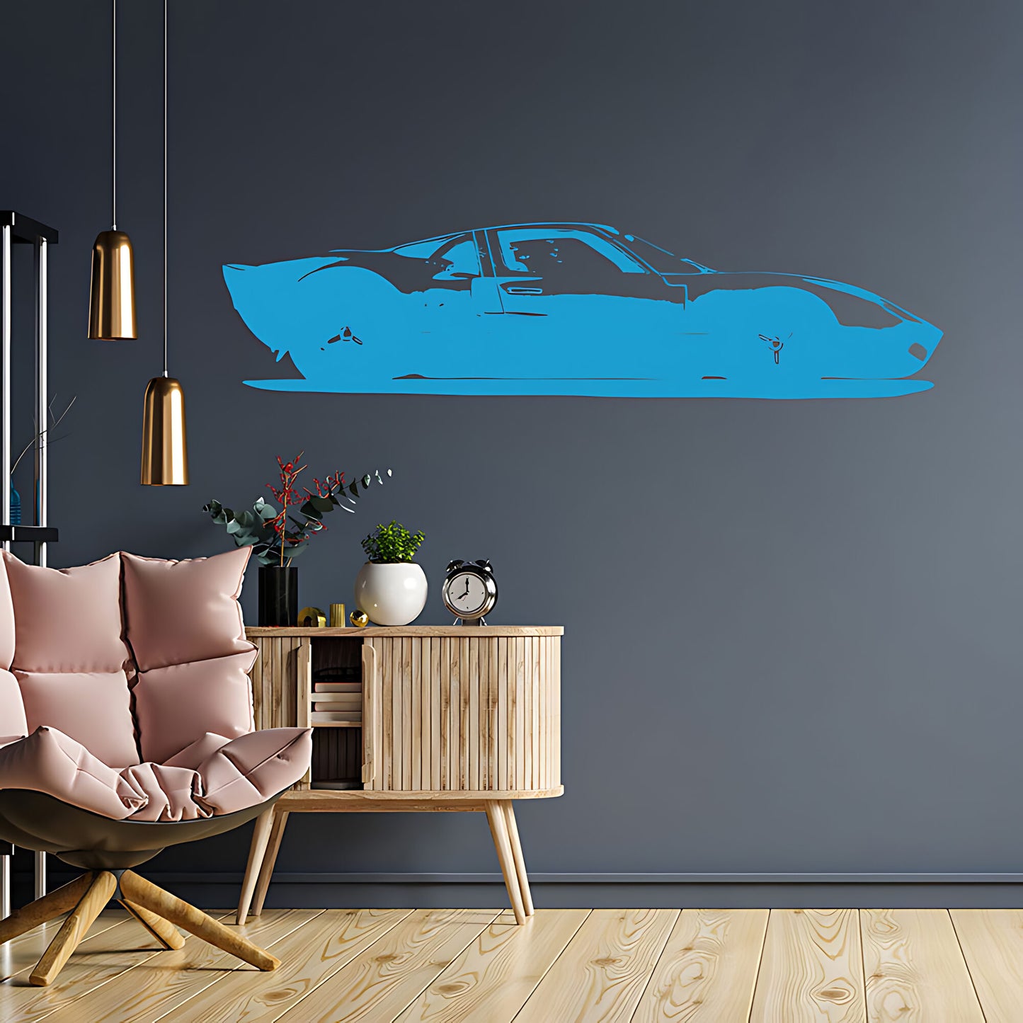 Ford GT40 Vinyl Wall Art Sticker - Ideal for Boys Bedroom or Garage