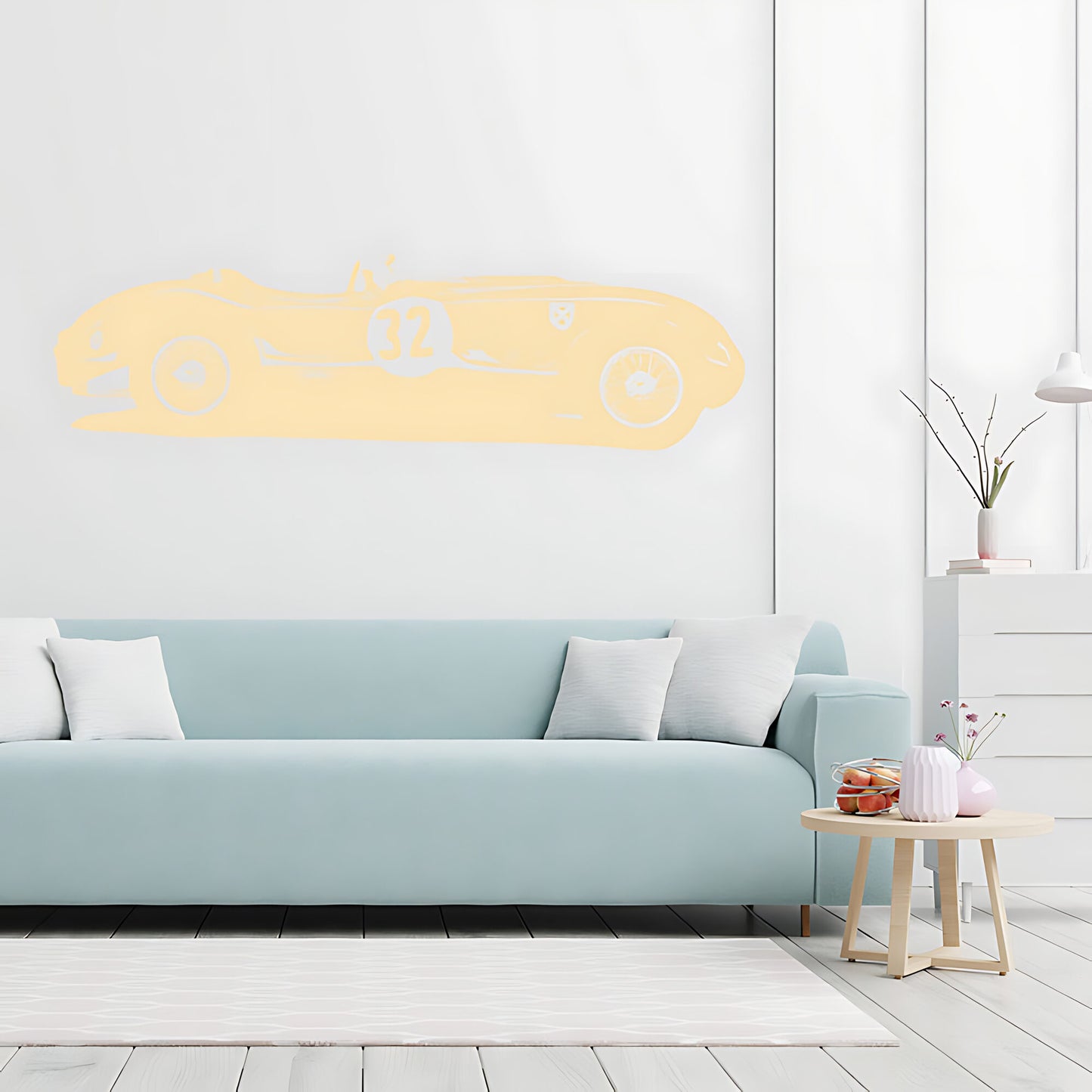 Jaguar C-Type Classic Car Wall Sticker – Garage & Bedroom Vinyl Decal