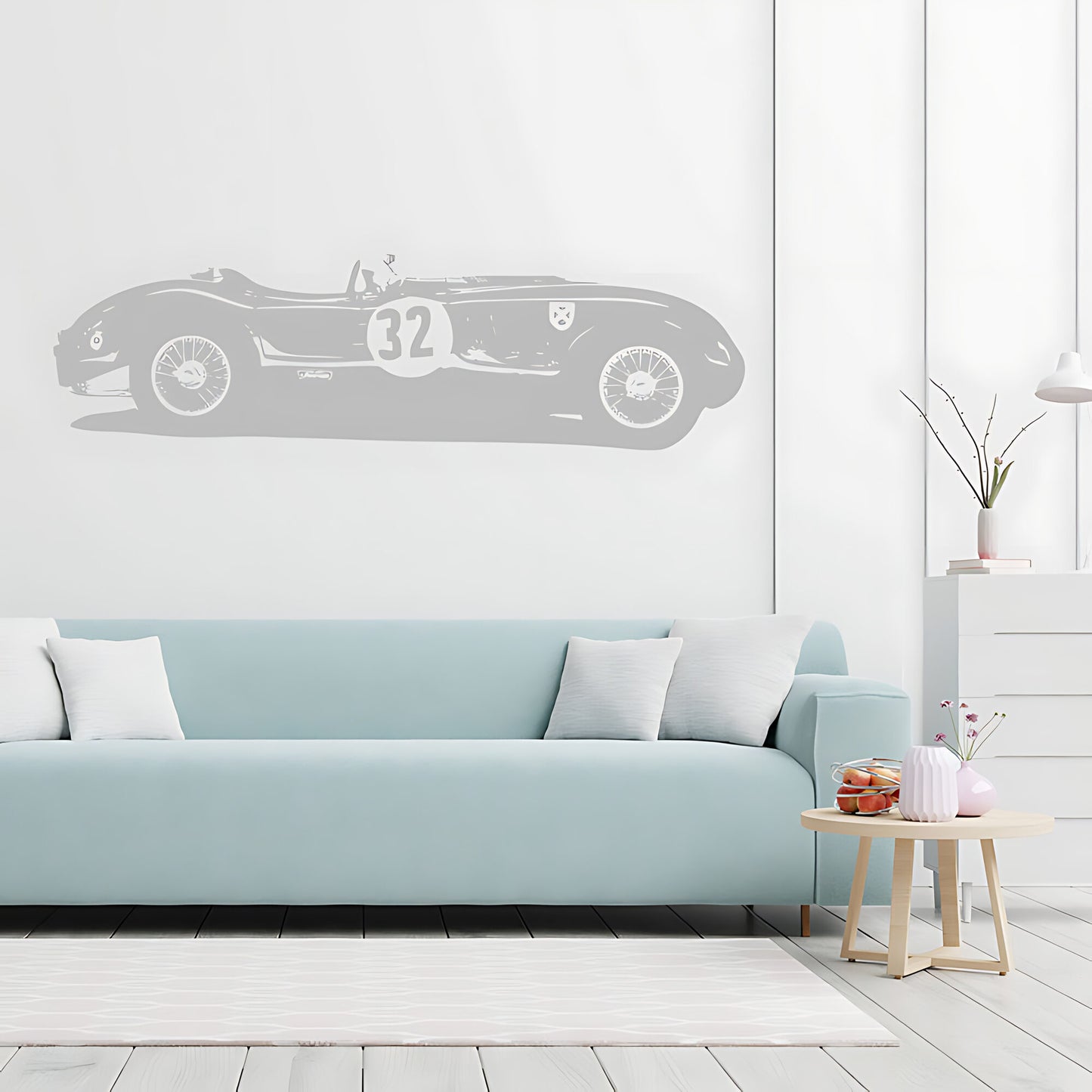 Jaguar C-Type Classic Car Wall Sticker – Garage & Bedroom Vinyl Decal