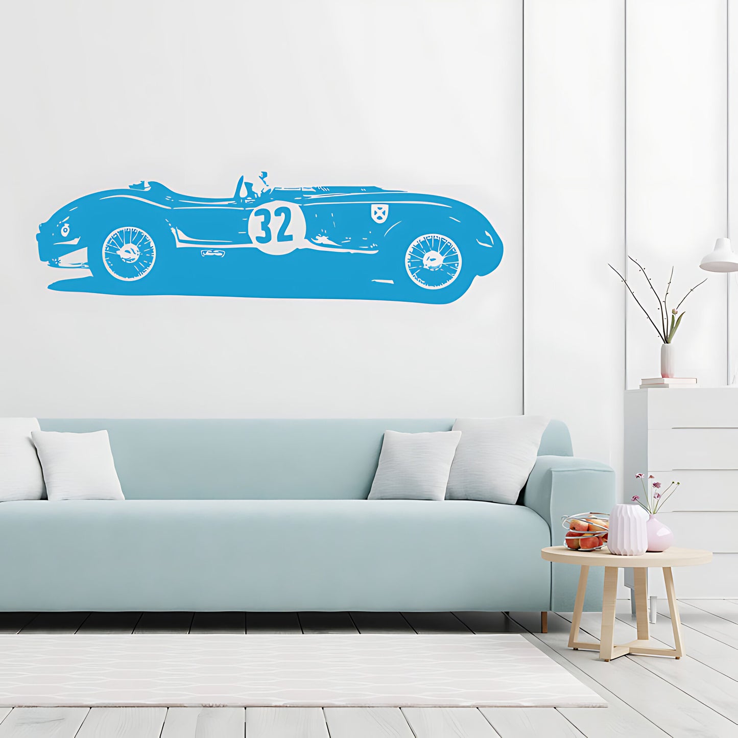 Jaguar C-Type Classic Car Wall Sticker – Garage & Bedroom Vinyl Decal