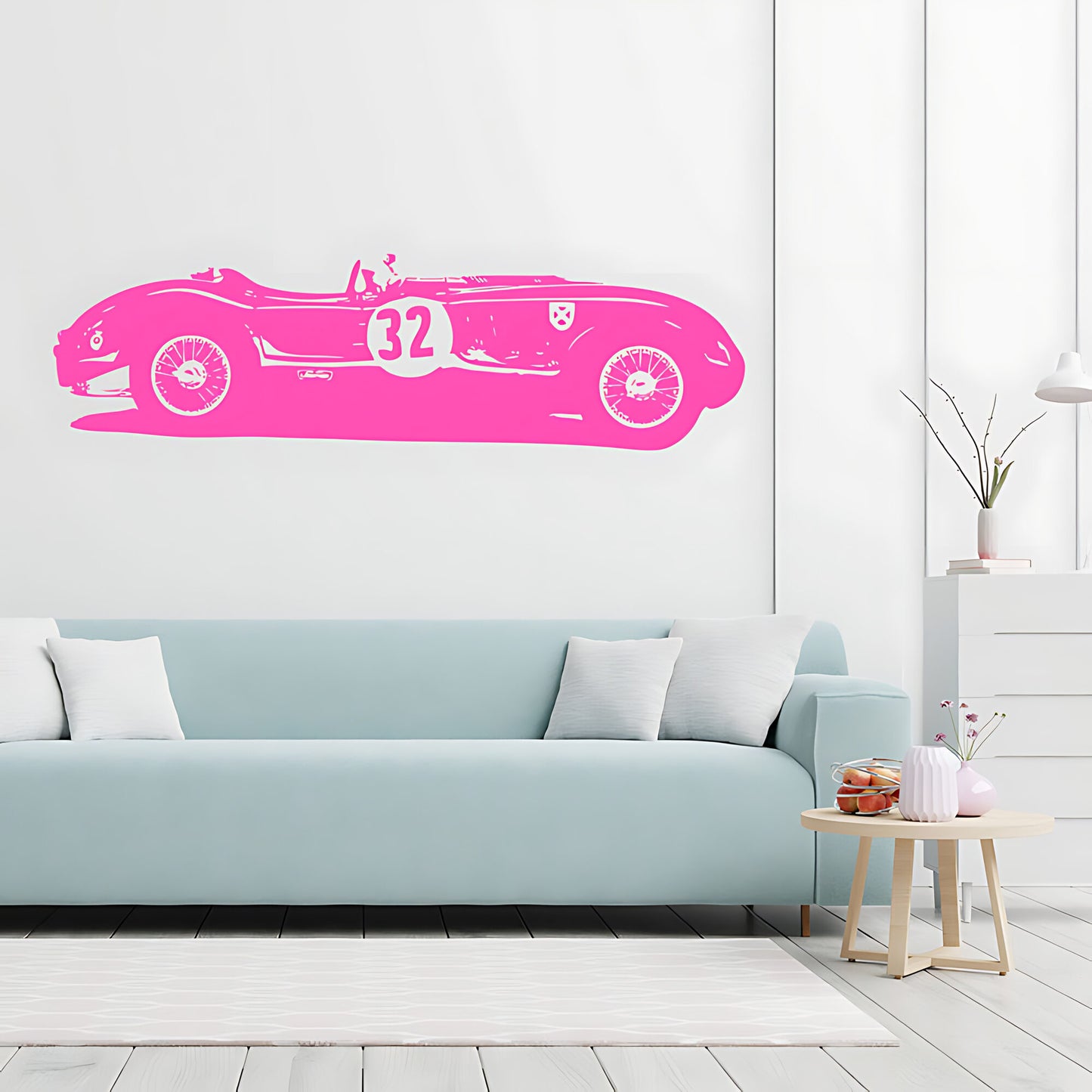 Jaguar C-Type Classic Car Wall Sticker – Garage & Bedroom Vinyl Decal