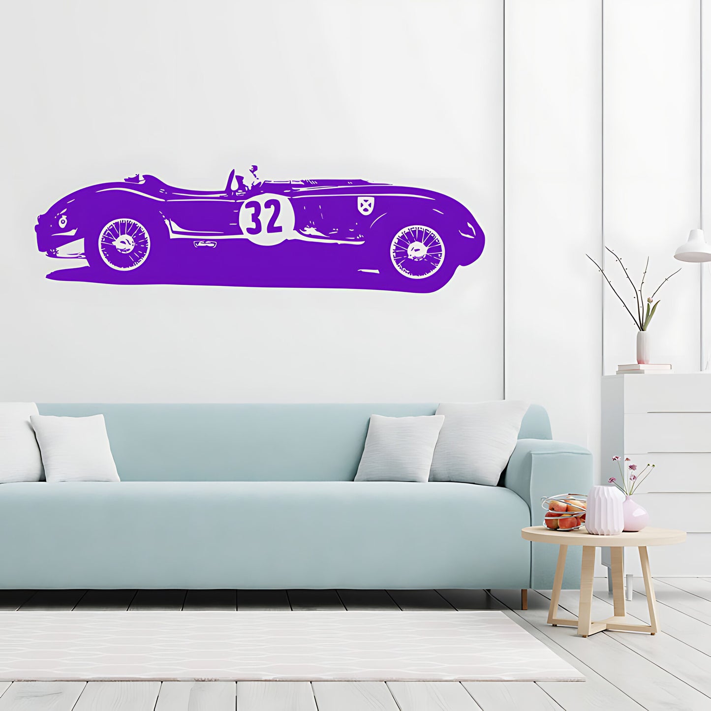 Jaguar C-Type Classic Car Wall Sticker – Garage & Bedroom Vinyl Decal