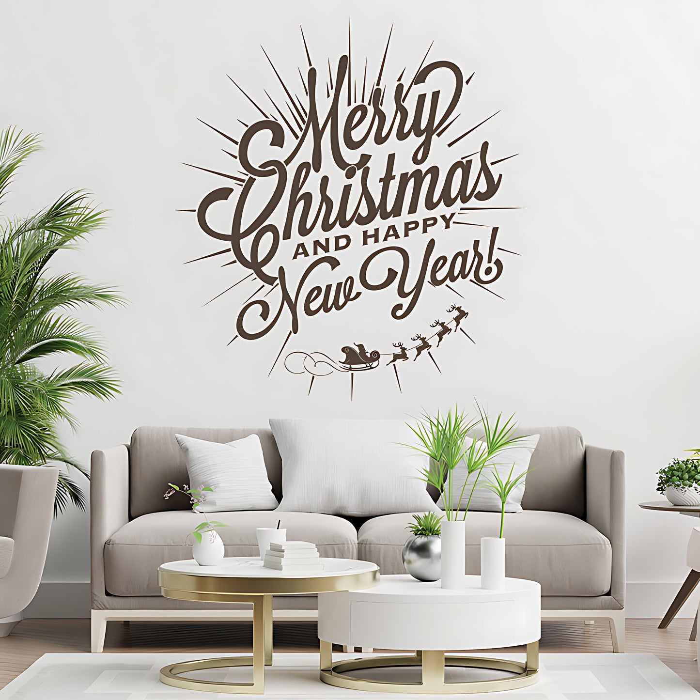 Christmas Wall Sticker for New Year Shop Window - XMAS Sign Art