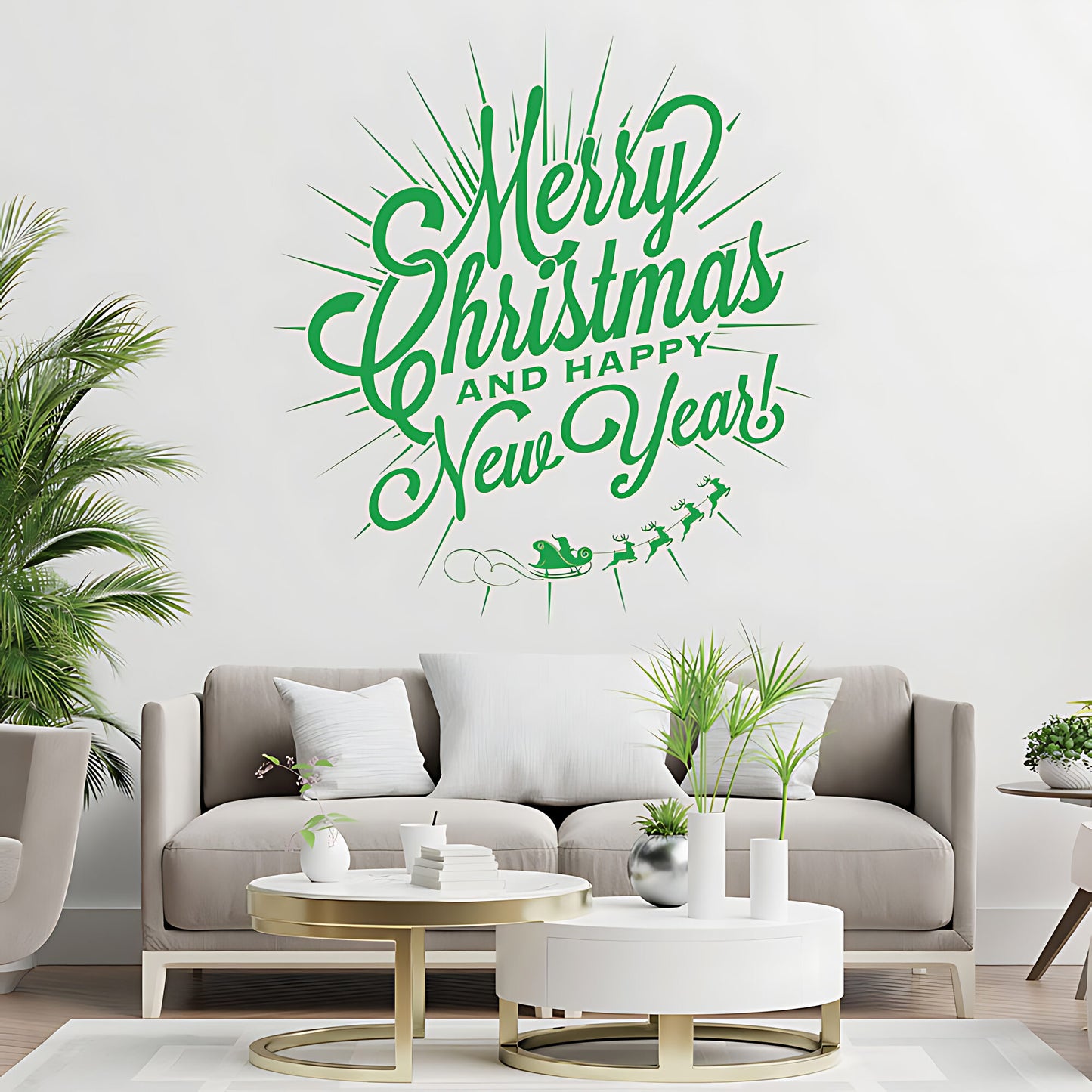 Christmas Wall Sticker for New Year Shop Window - XMAS Sign Art