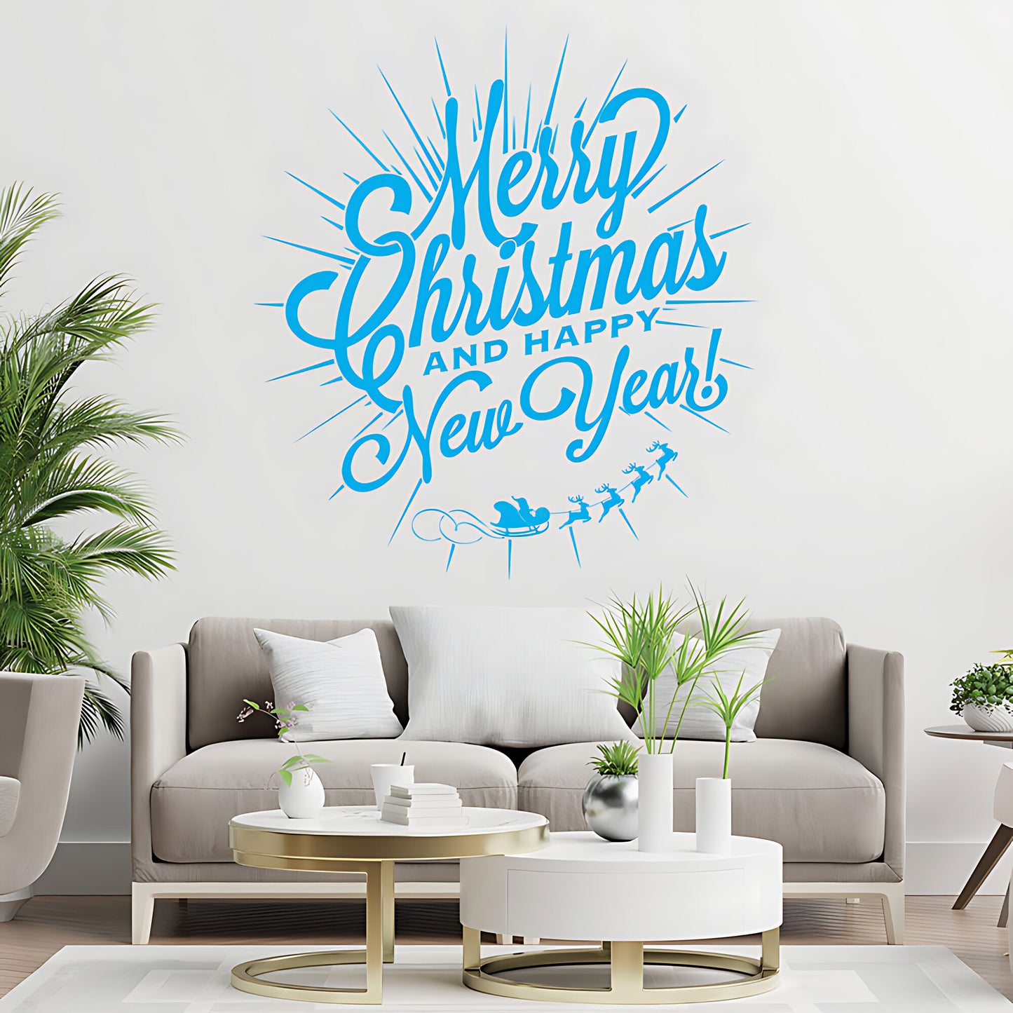 Christmas Wall Sticker for New Year Shop Window - XMAS Sign Art