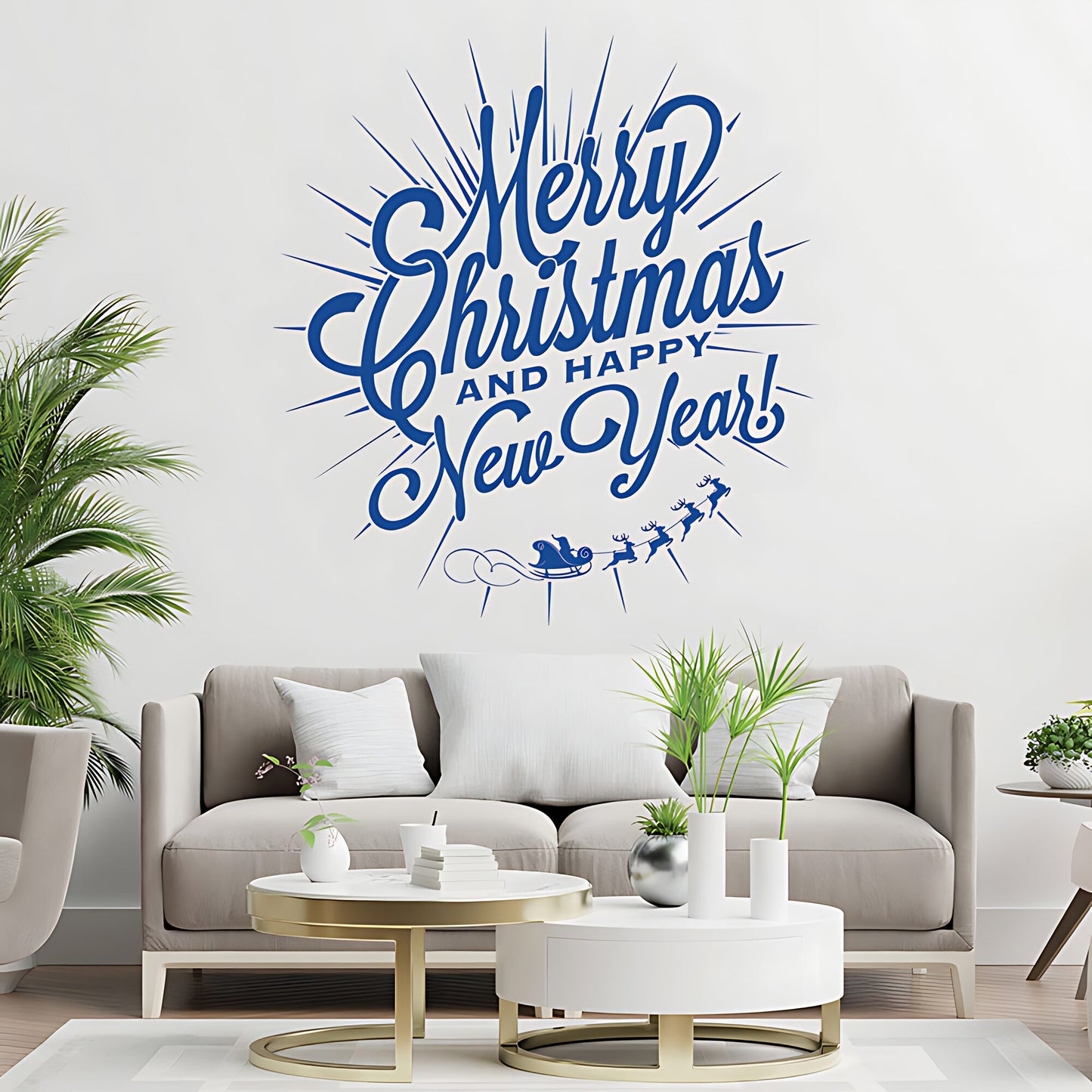 Christmas Wall Sticker for New Year Shop Window - XMAS Sign Art