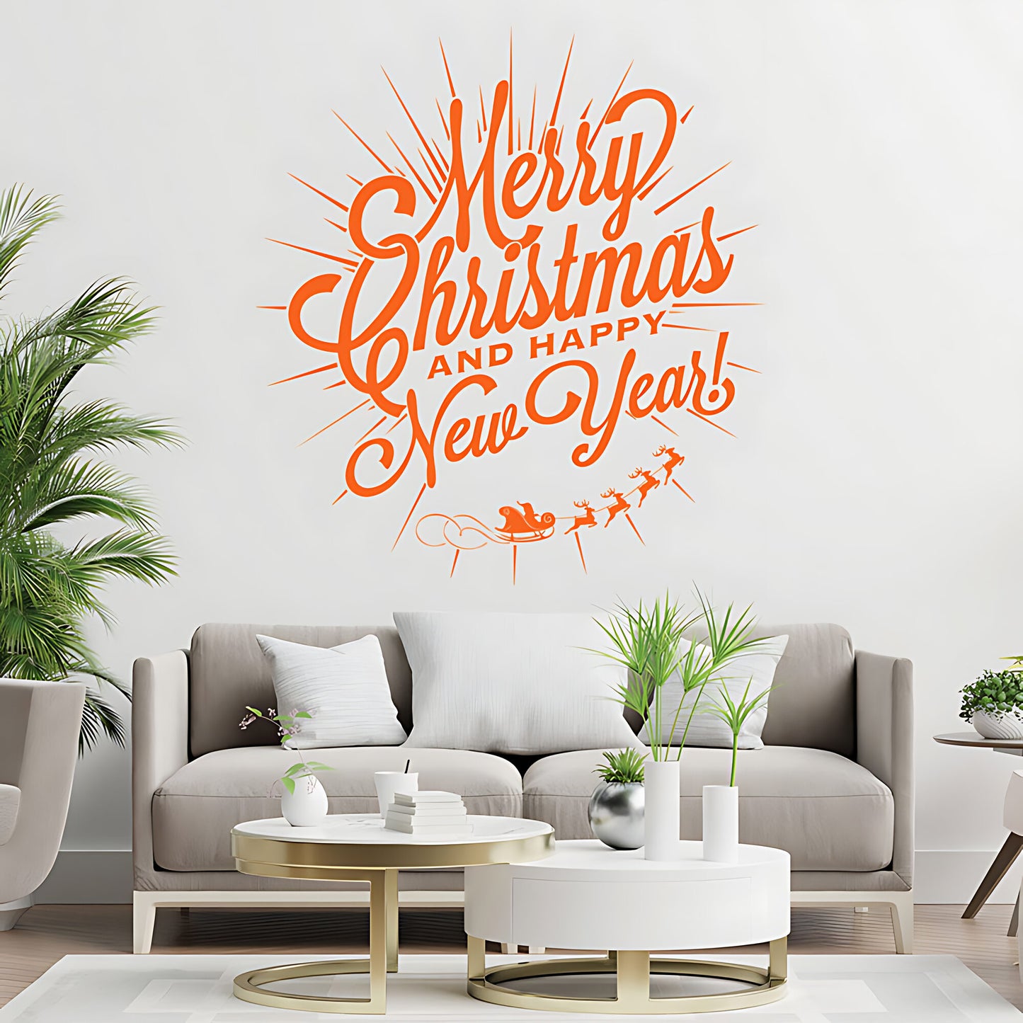 Christmas Wall Sticker for New Year Shop Window - XMAS Sign Art