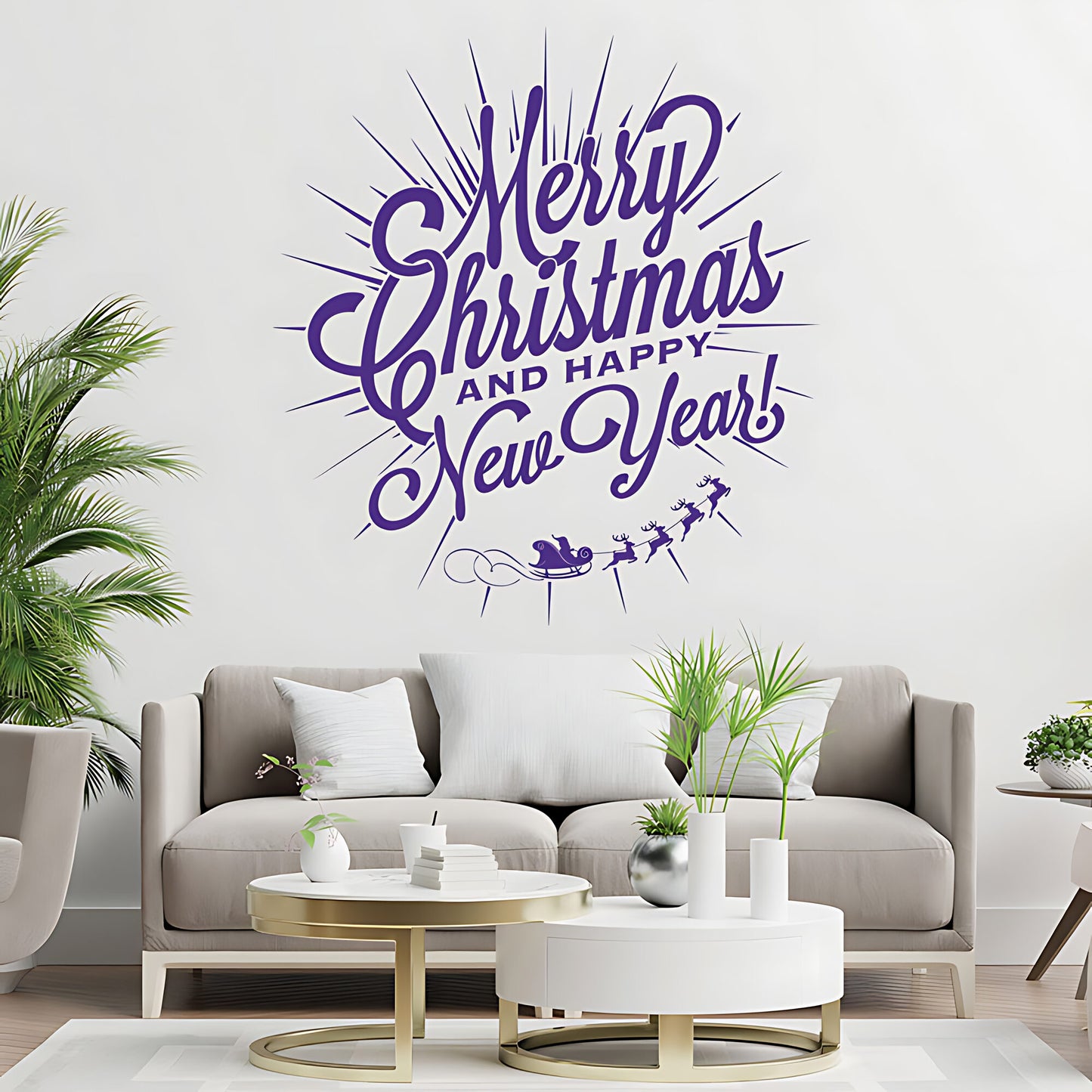 Christmas Wall Sticker for New Year Shop Window - XMAS Sign Art
