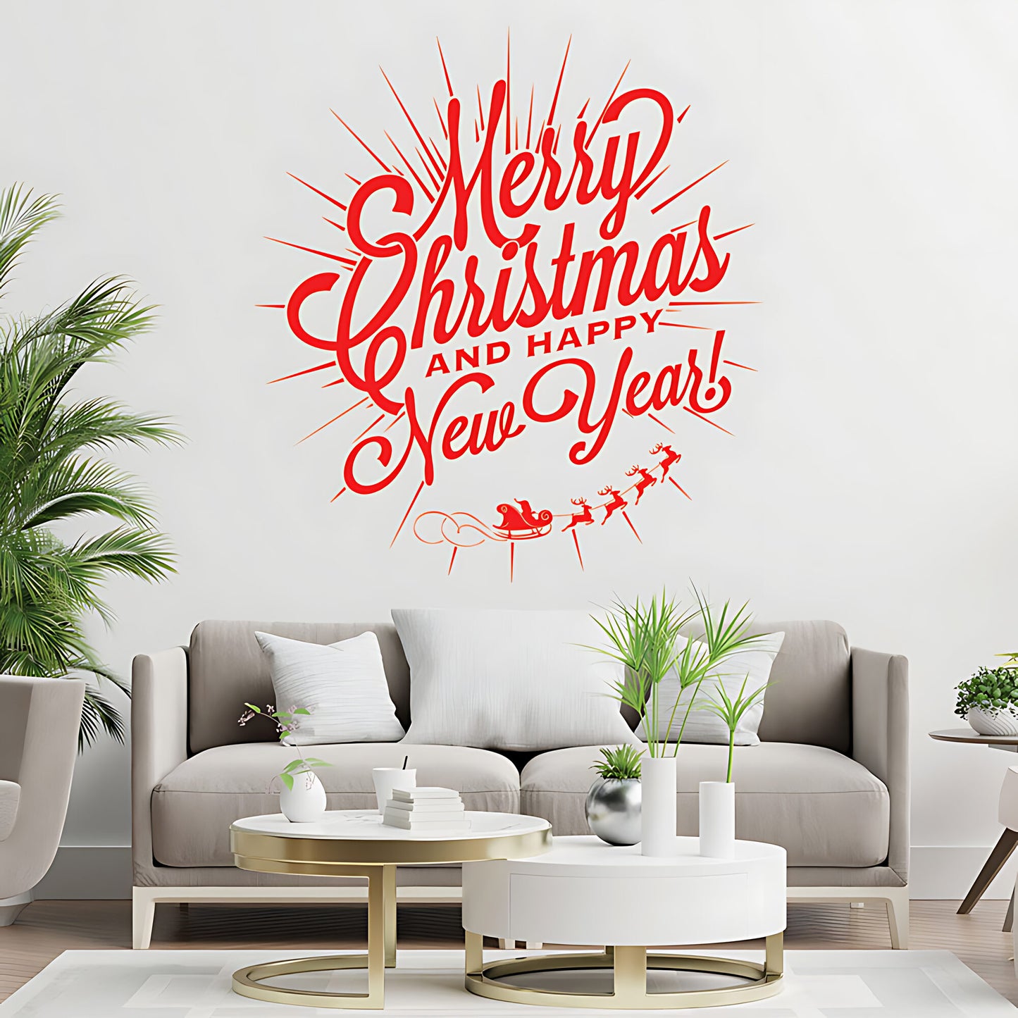 Christmas Wall Sticker for New Year Shop Window - XMAS Sign Art