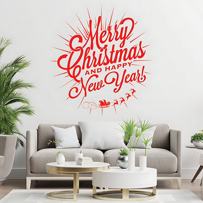 Christmas Wall Sticker for New Year Shop Window - XMAS Sign Art