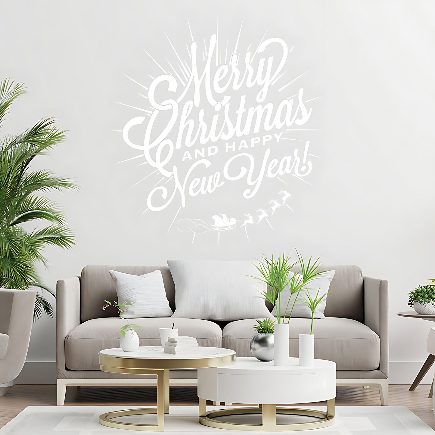 Christmas Wall Sticker for New Year Shop Window - XMAS Sign Art