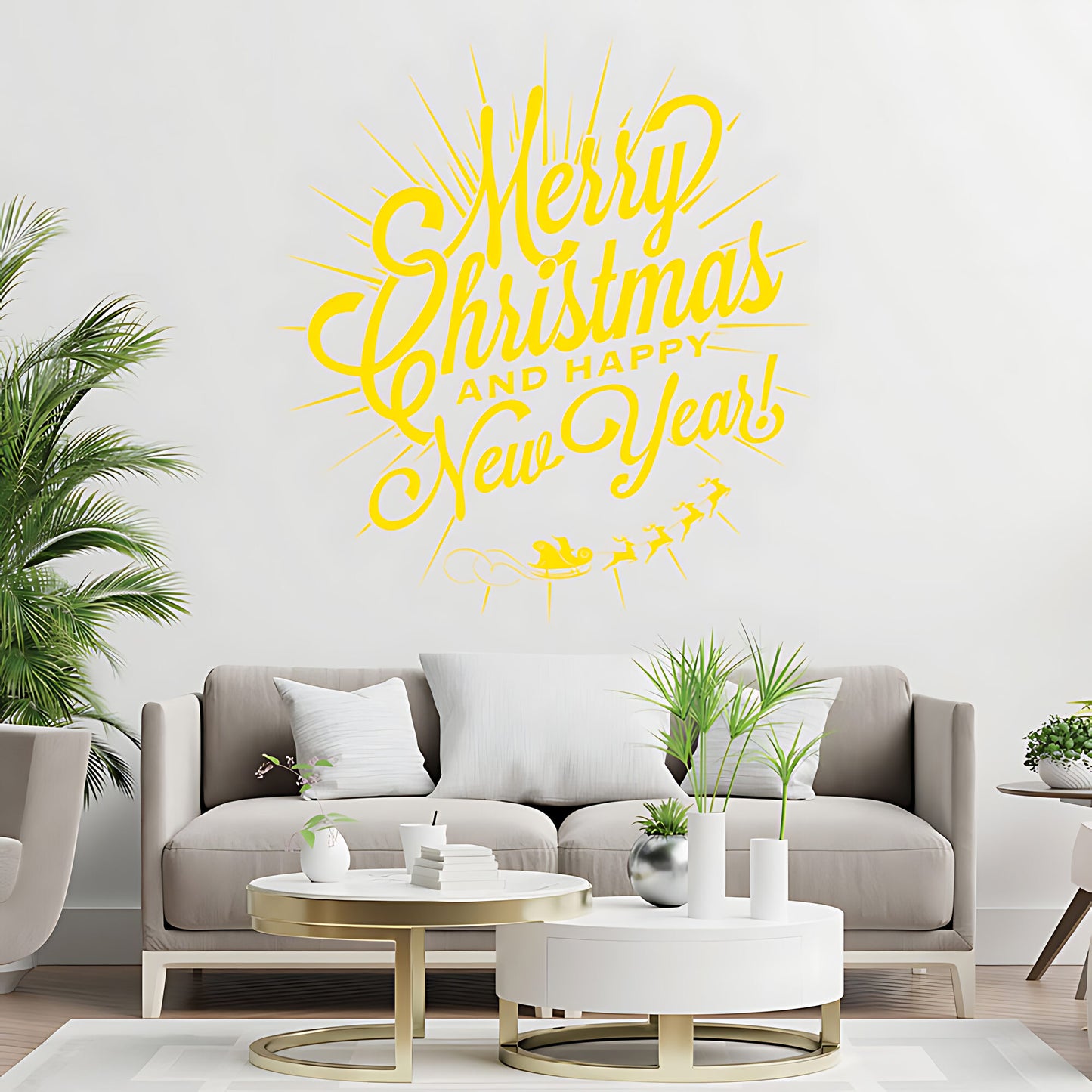 Christmas Wall Sticker for New Year Shop Window - XMAS Sign Art