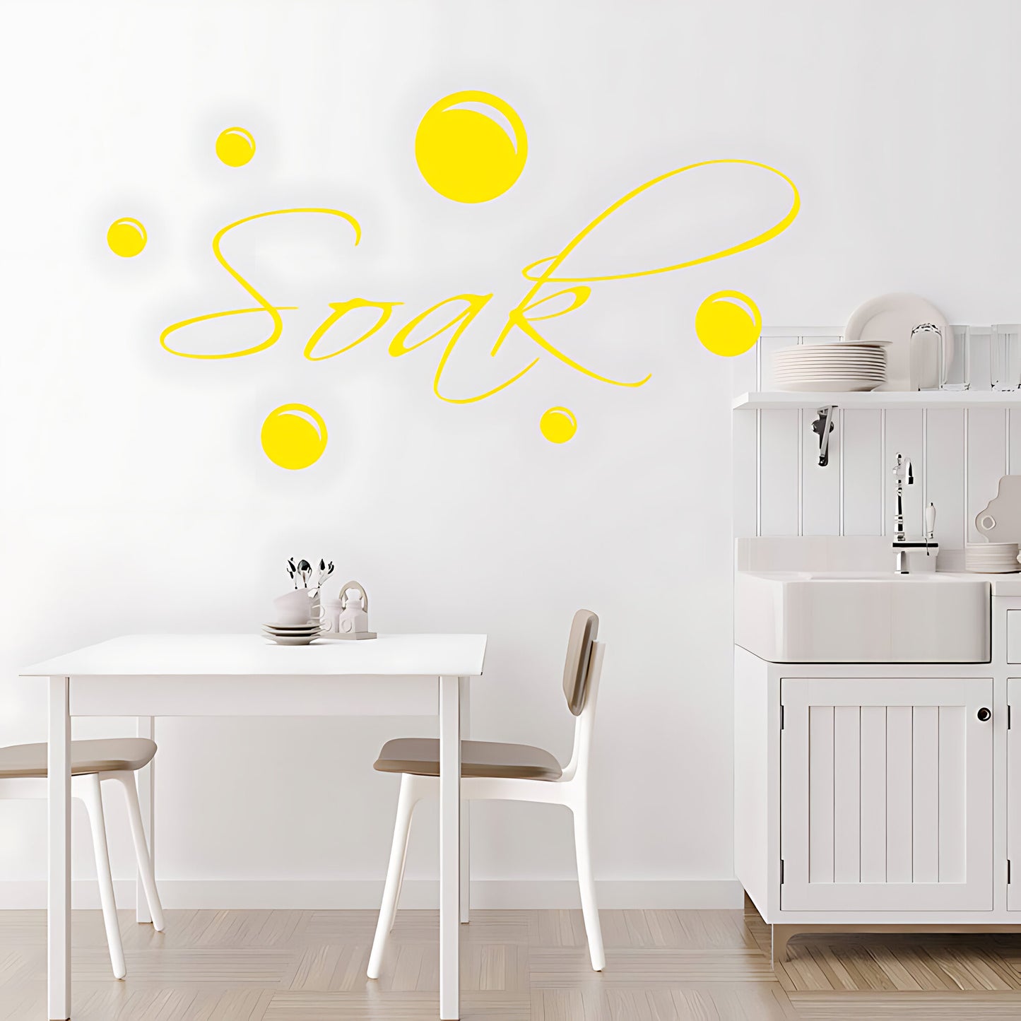 Soak and Bubbles Bathroom Wall Sticker Art Decal Quote