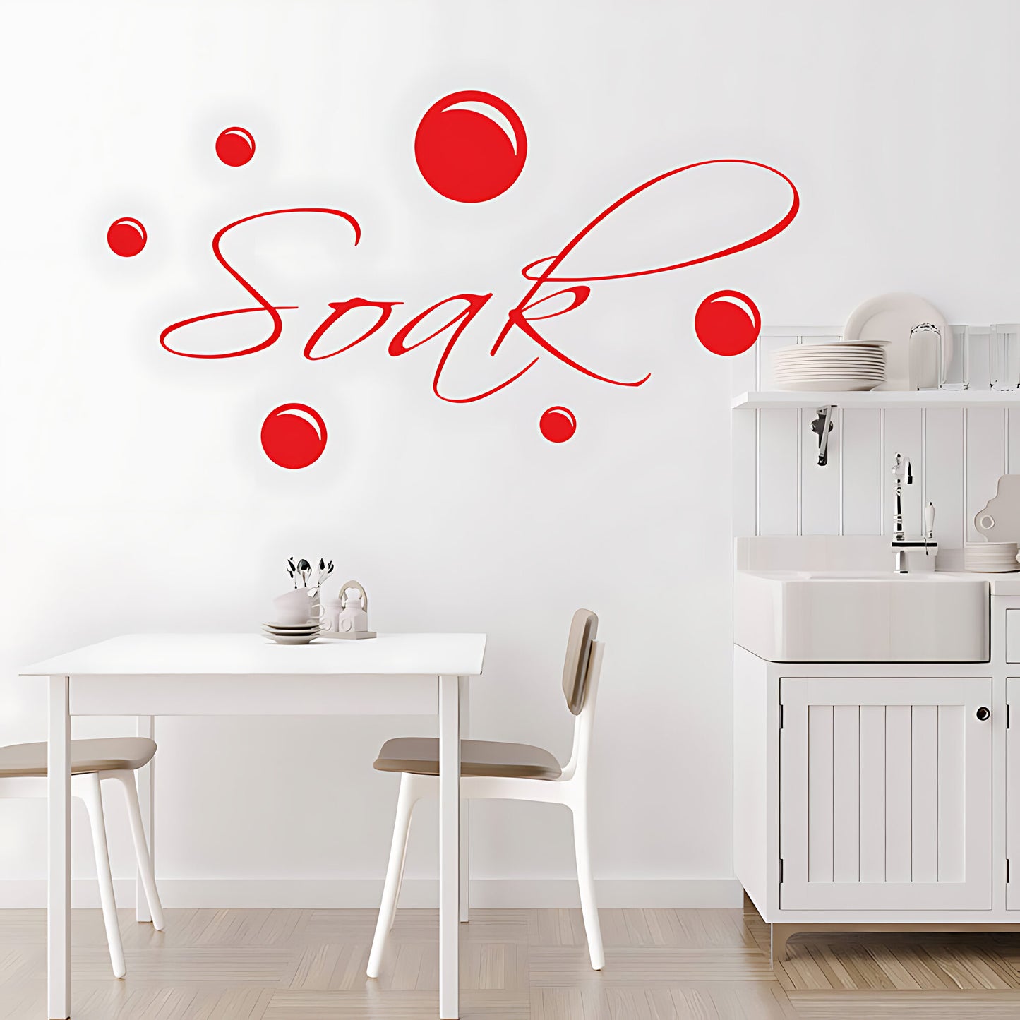 Soak and Bubbles Bathroom Wall Sticker Art Decal Quote