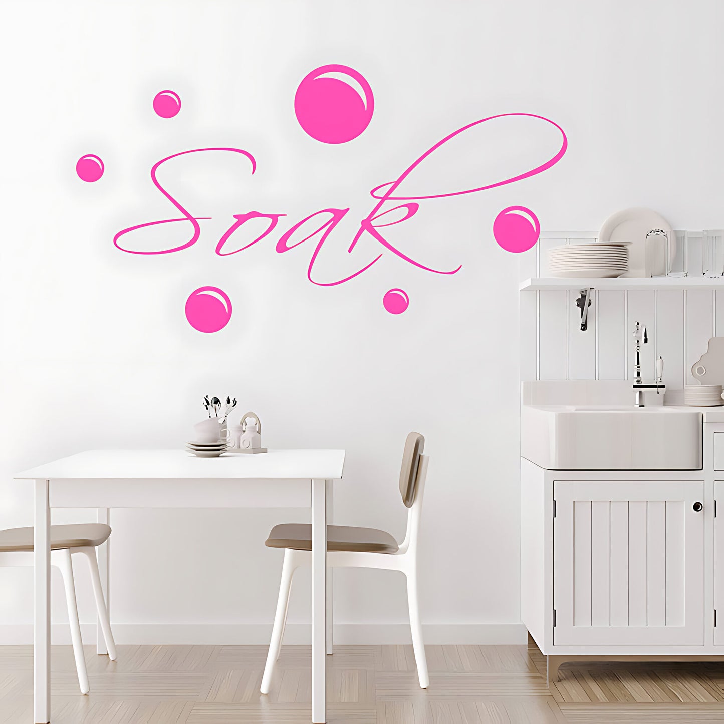 Soak and Bubbles Bathroom Wall Sticker Art Decal Quote
