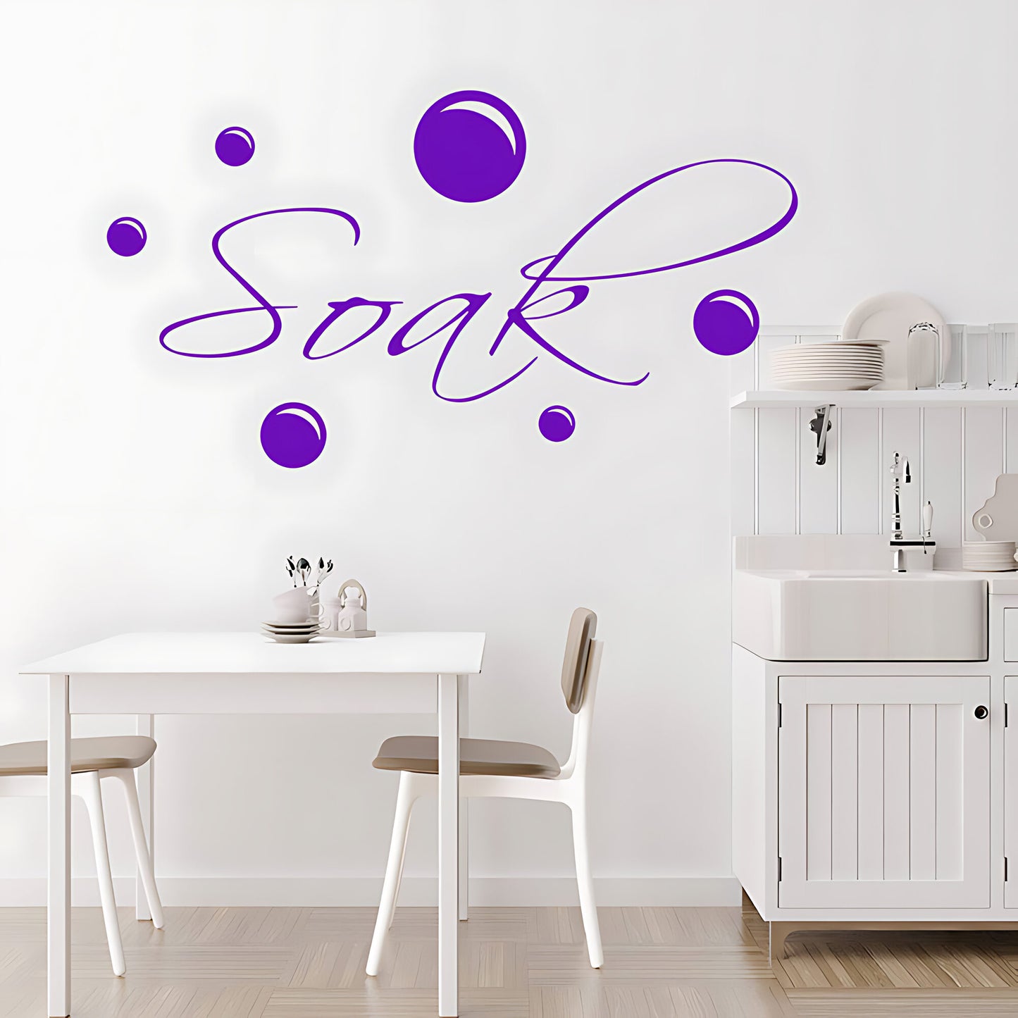 Soak and Bubbles Bathroom Wall Sticker Art Decal Quote