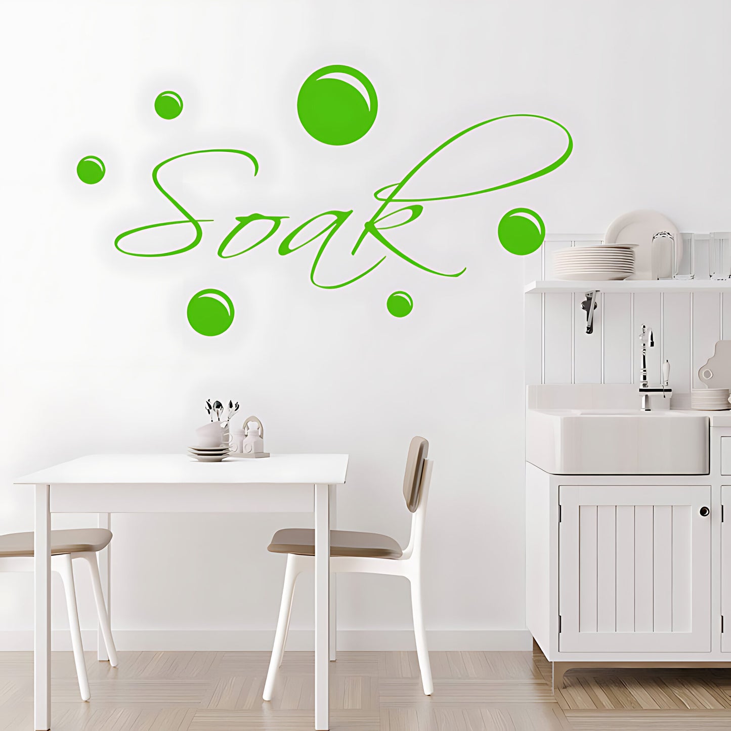 Soak and Bubbles Bathroom Wall Sticker Art Decal Quote