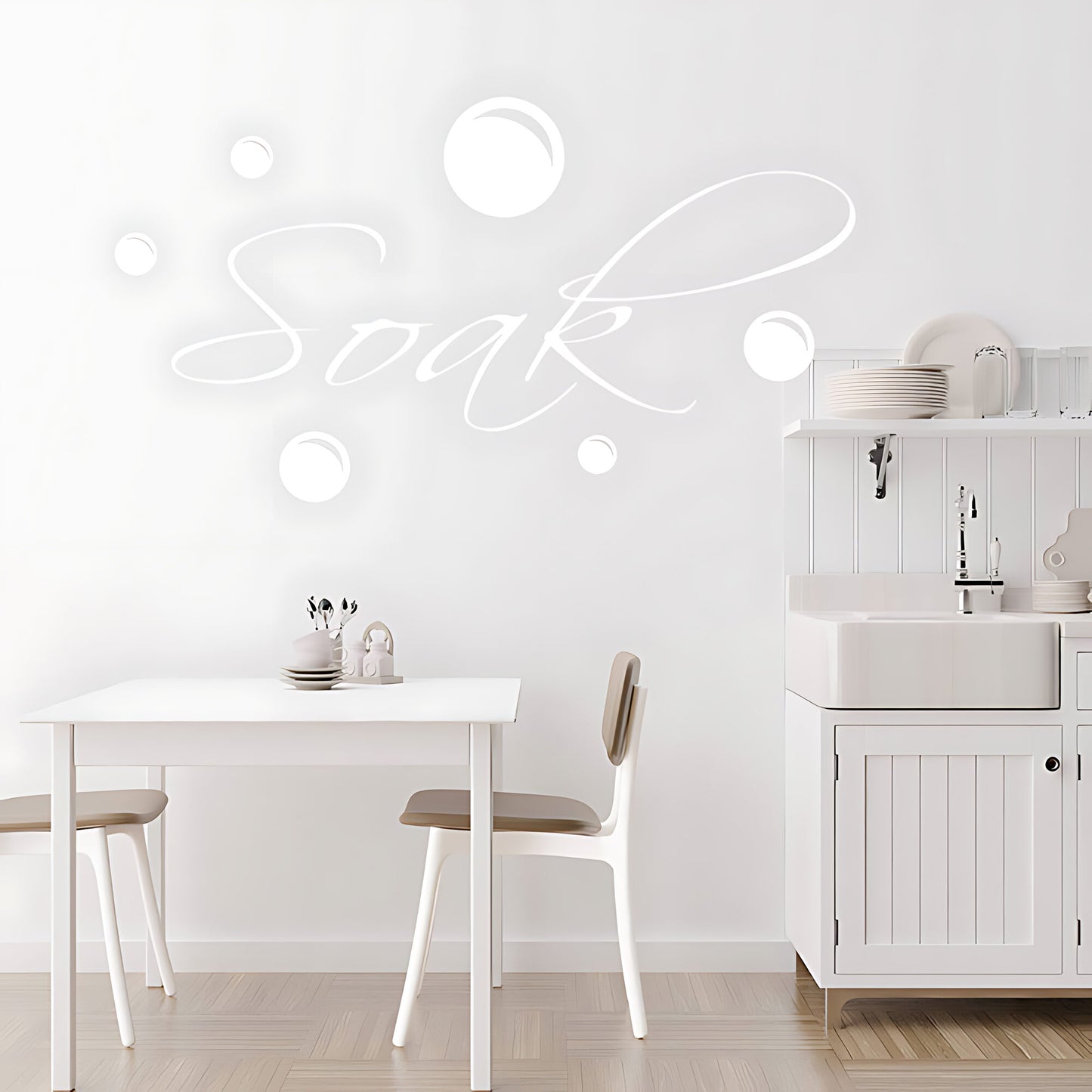 Soak and Bubbles Bathroom Wall Sticker Art Decal Quote
