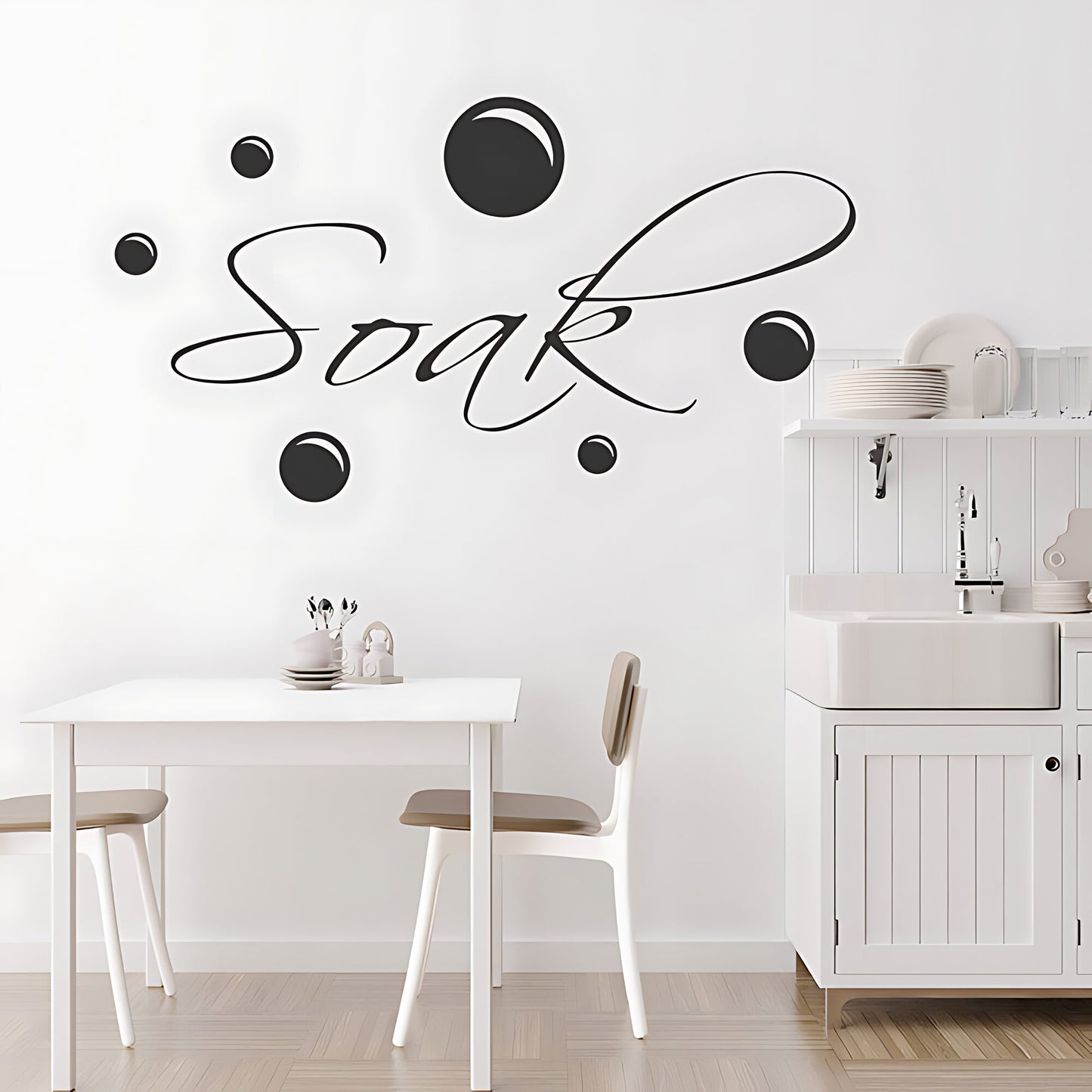 Soak and Bubbles Bathroom Wall Sticker Art Decal Quote