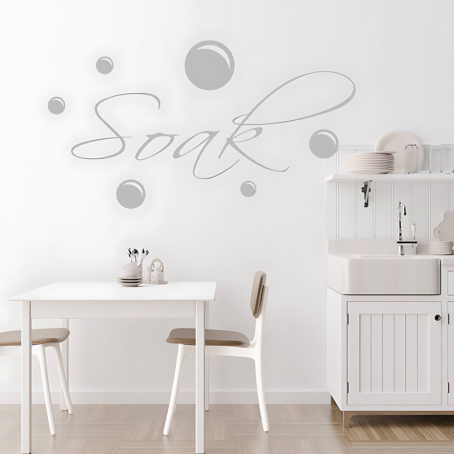 Soak and Bubbles Bathroom Wall Sticker Art Decal Quote