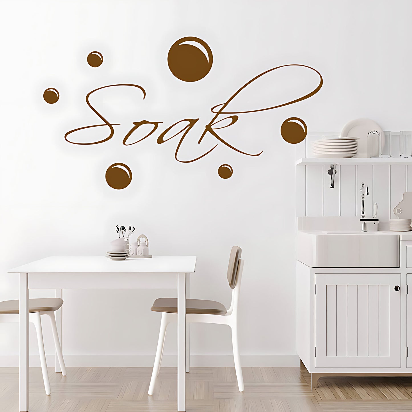 Soak and Bubbles Bathroom Wall Sticker Art Decal Quote