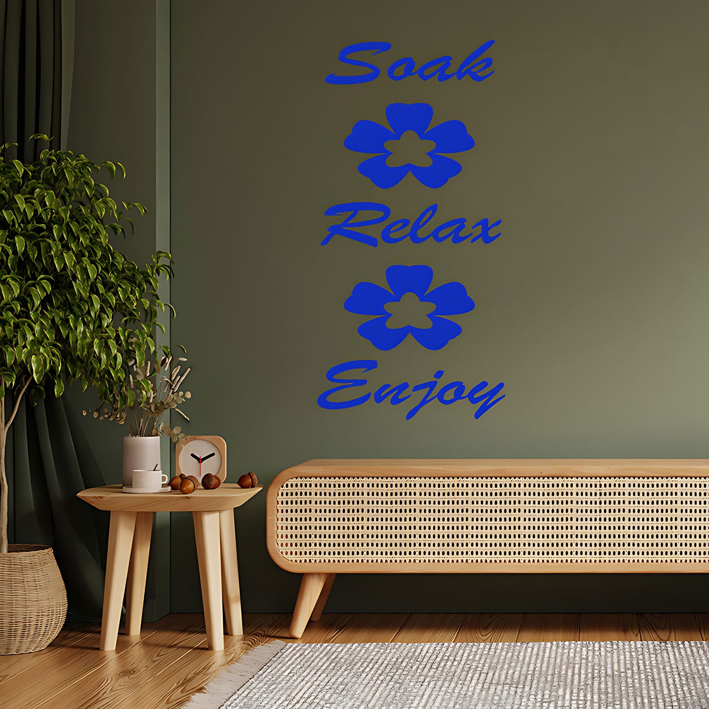 Soak, Relax, and Enjoy Bathroom Wall Sticker Art Decal Quote