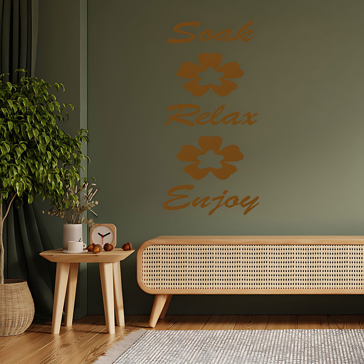 Soak, Relax, and Enjoy Bathroom Wall Sticker Art Decal Quote