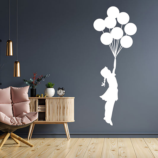 Balloon Girl 2 Wall Art Sticker Decals
