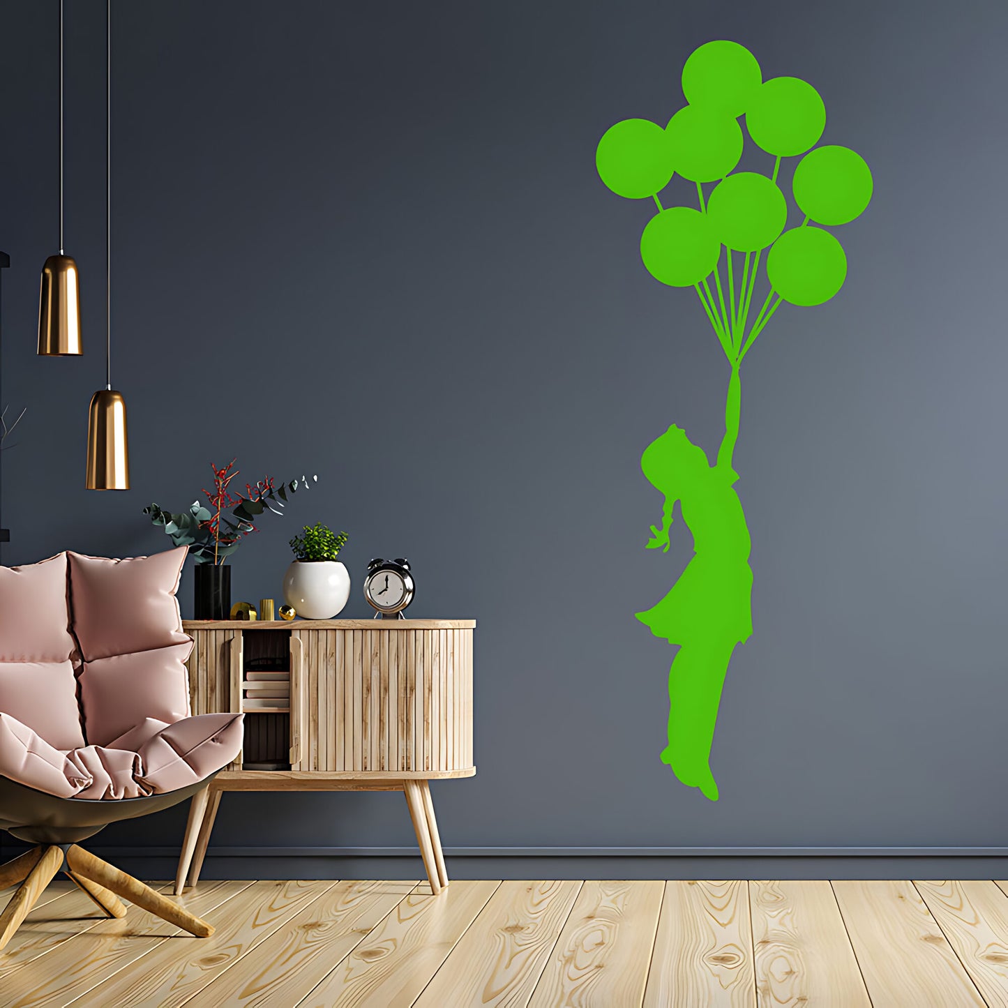 Balloon Girl 2 Wall Art Sticker Decals - Banksy Style