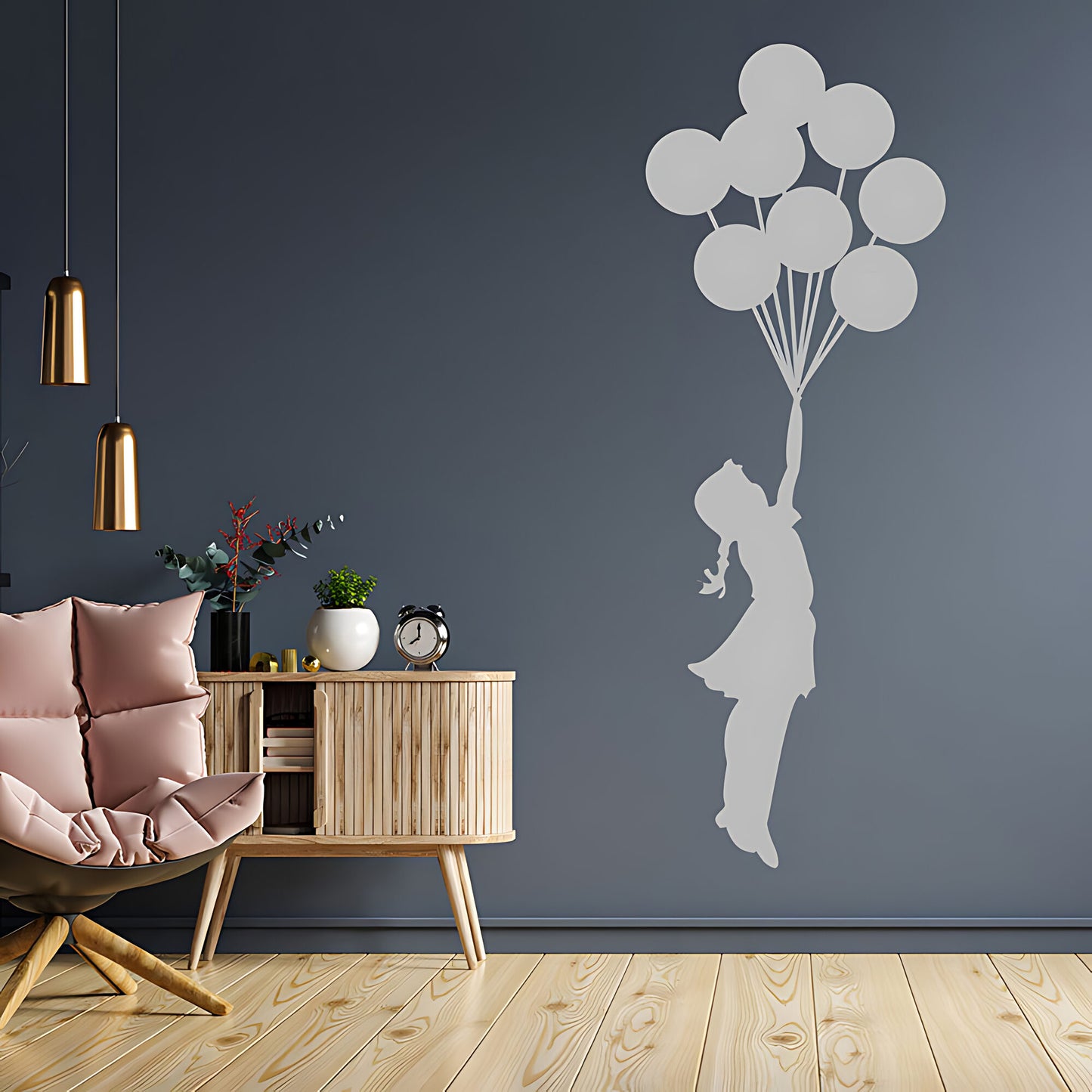 Balloon Girl 2 Wall Art Sticker Decals - Banksy Style