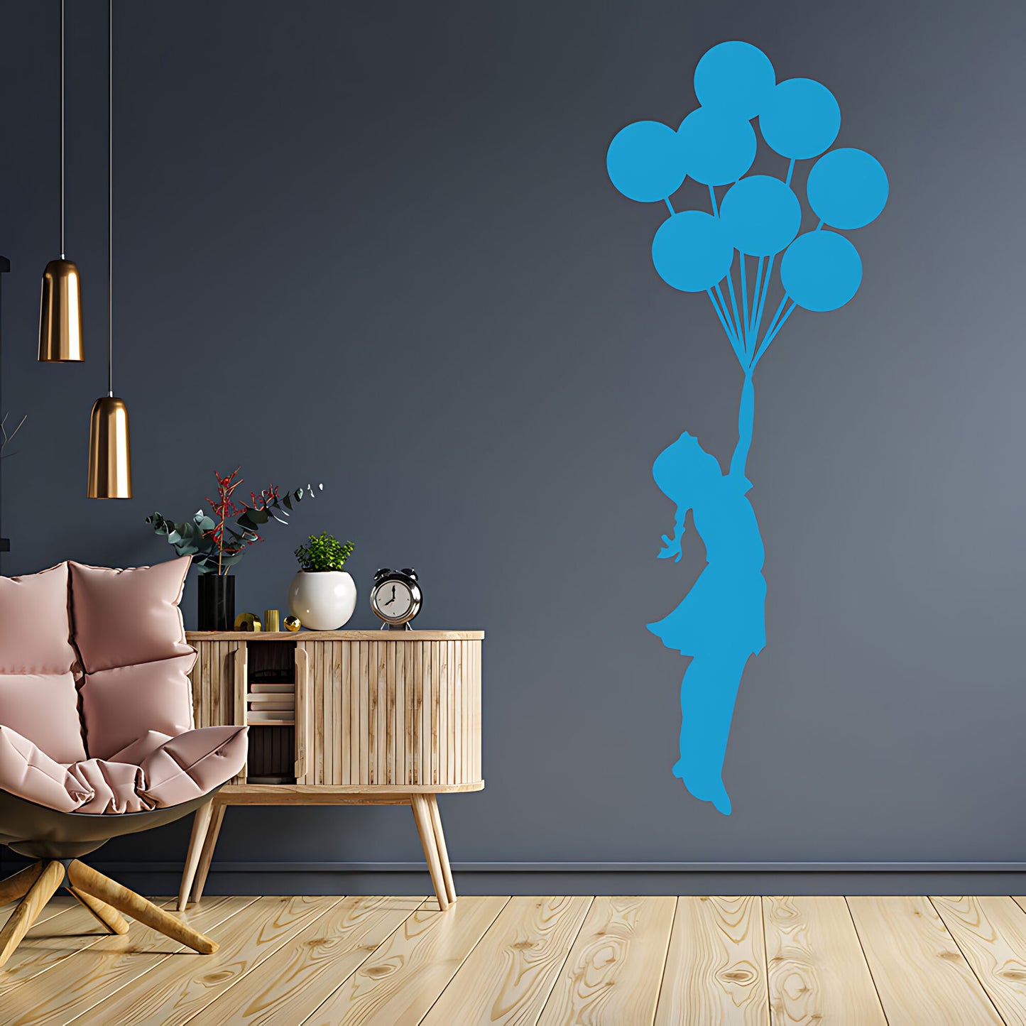 Balloon Girl 2 Wall Art Sticker Decals - Banksy Style