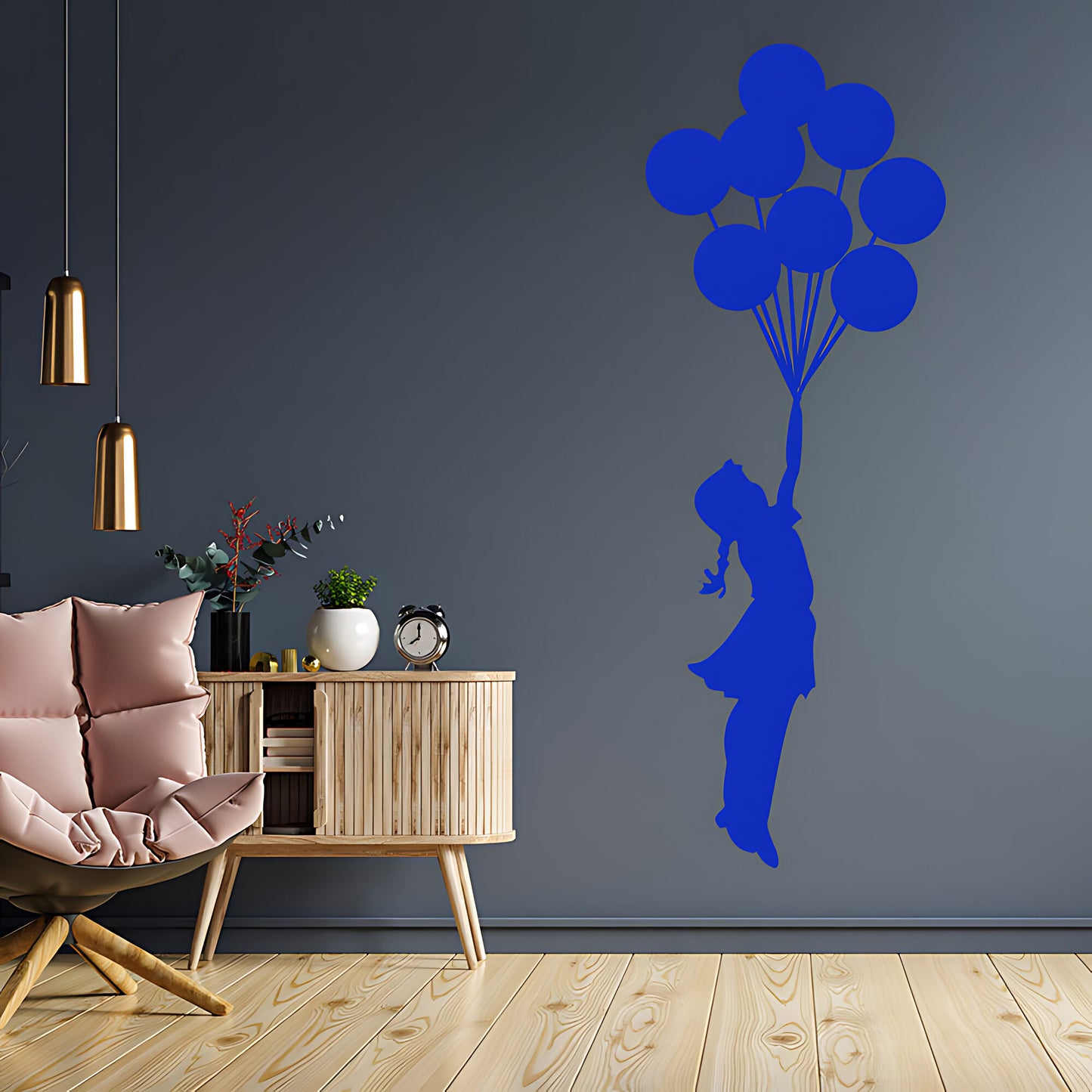 Balloon Girl 2 Wall Art Sticker Decals - Banksy Style
