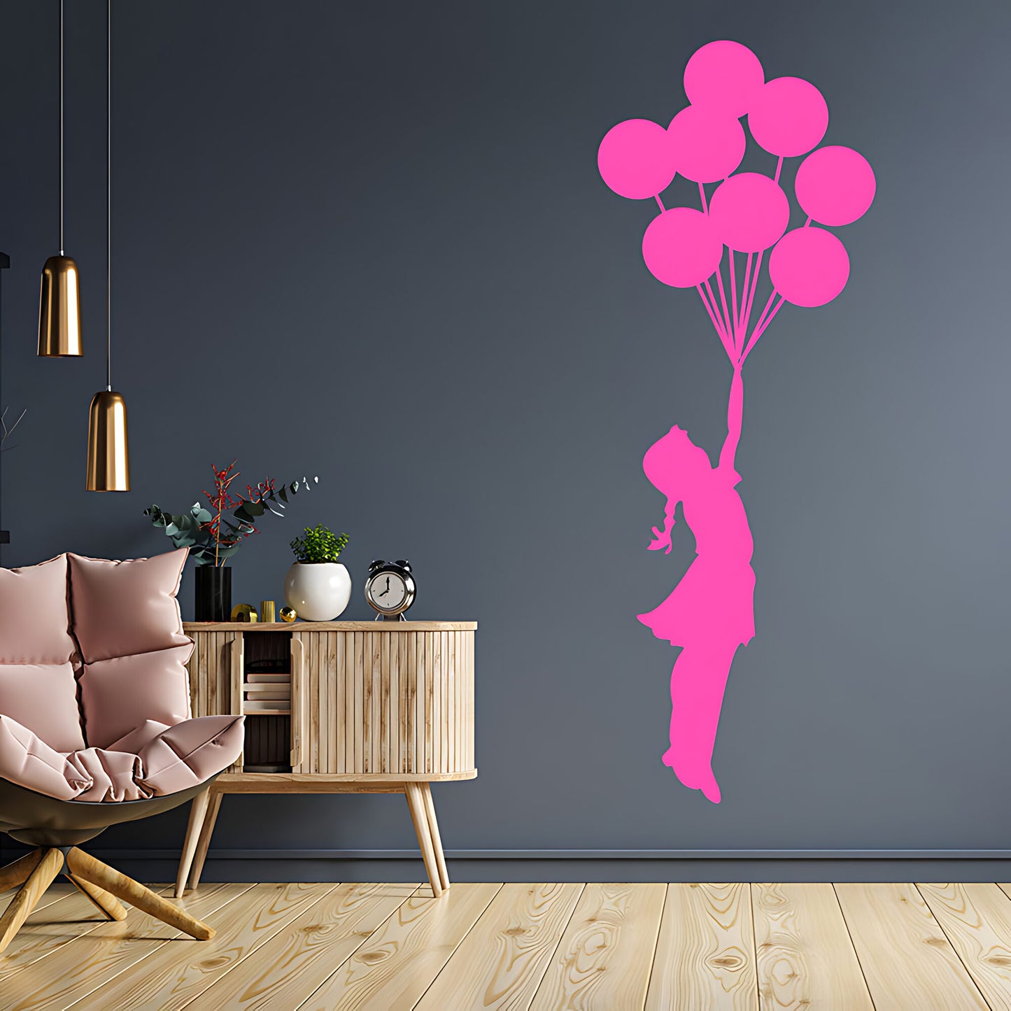 Balloon Girl 2 Wall Art Sticker Decals - Banksy Style