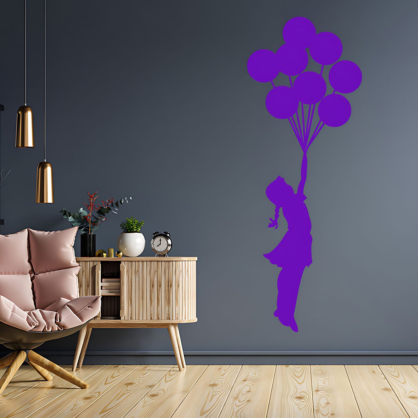 Balloon Girl 2 Wall Art Sticker Decals - Banksy Style