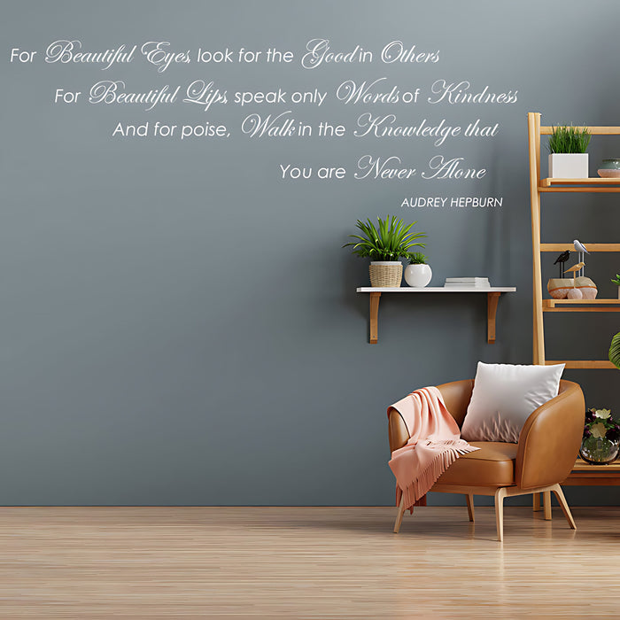 Audrey Hepburn Eye Wall Sticker - Inspirational Quote Decal