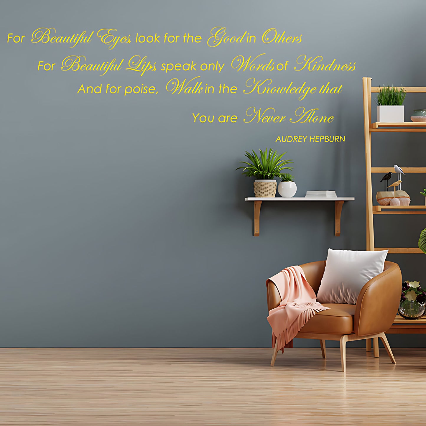 Audrey Hepburn Eye Wall Sticker - Inspirational Quote Decal