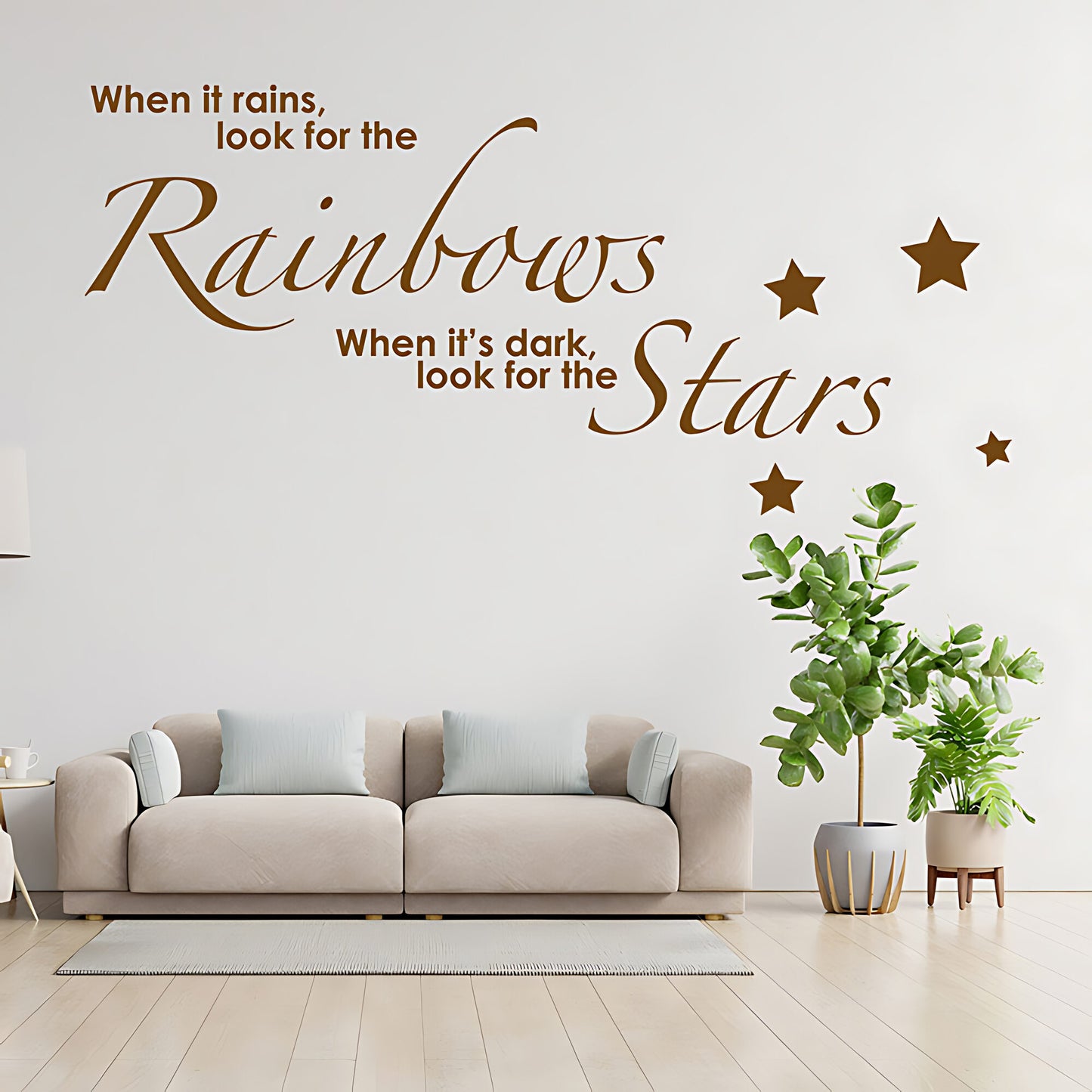 Rainbows and Stars Wall Sticker - Kids Quote Decal