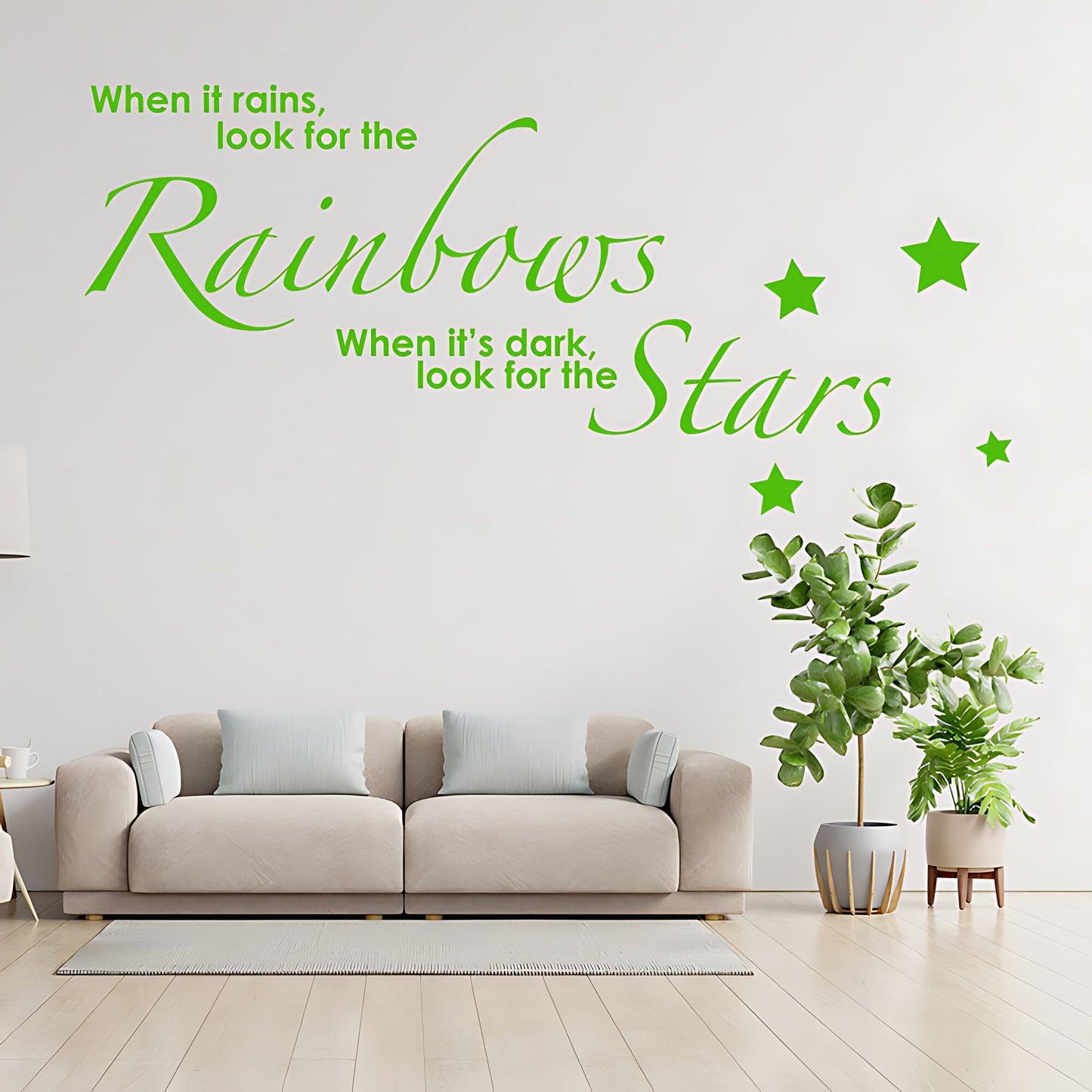 Rainbows and Stars Wall Sticker - Kids Quote Decal