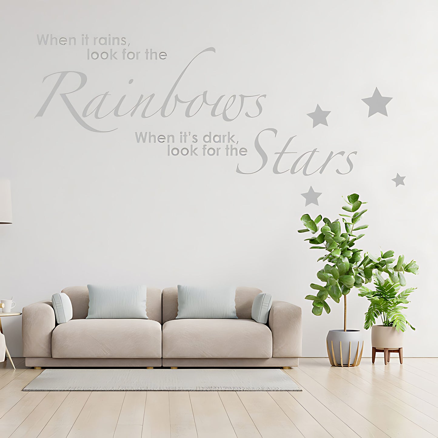 Rainbows and Stars Wall Sticker - Kids Quote Decal