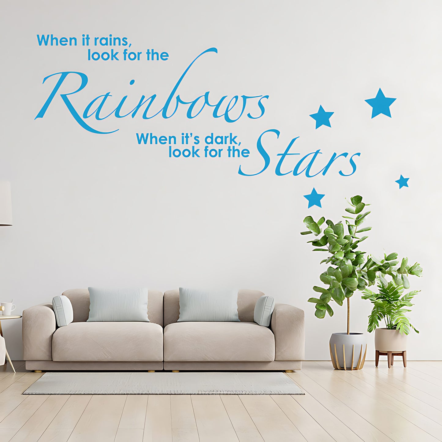 Rainbows and Stars Wall Sticker - Kids Quote Decal