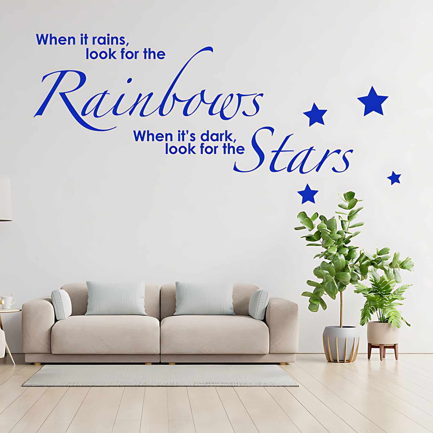 Rainbows and Stars Wall Sticker - Kids Quote Decal