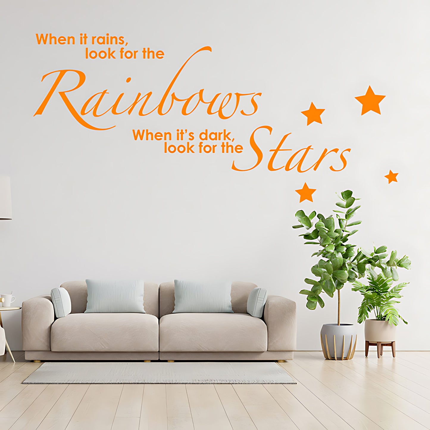 Rainbows and Stars Wall Sticker - Kids Quote Decal